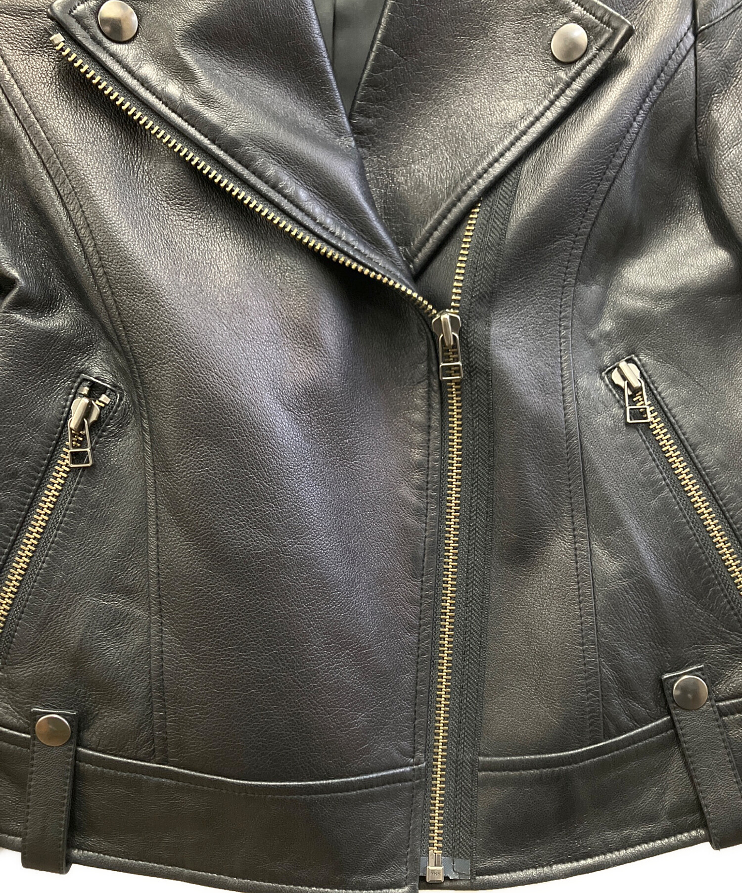 LANVIN ブラック ライダースジャケット 中古・古着通販】LANVIN (ランバン) ダブルライダースジャケット