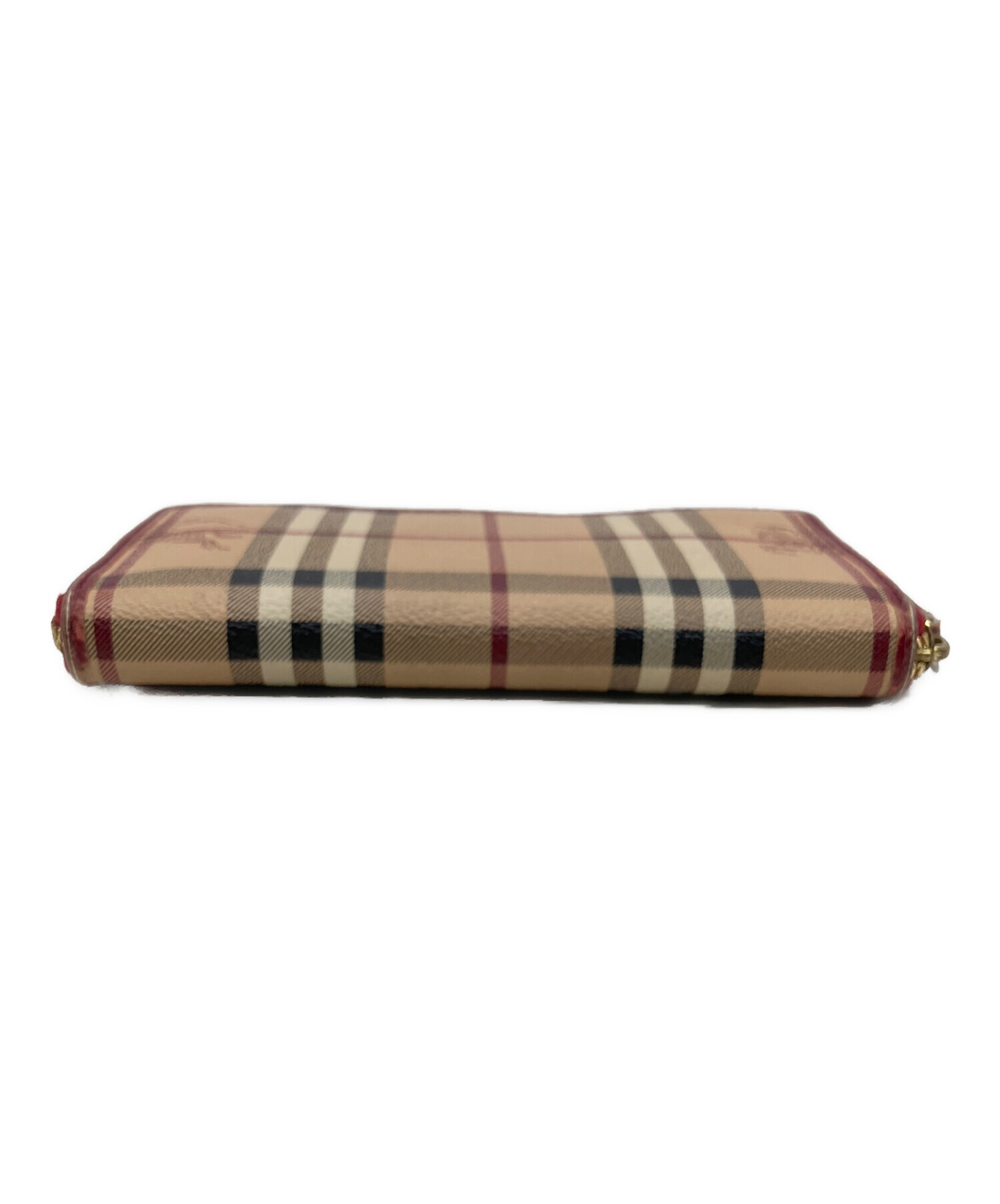 中古・古着通販】BURBERRY (バーバリー) 長財布 ブラウン×レッド