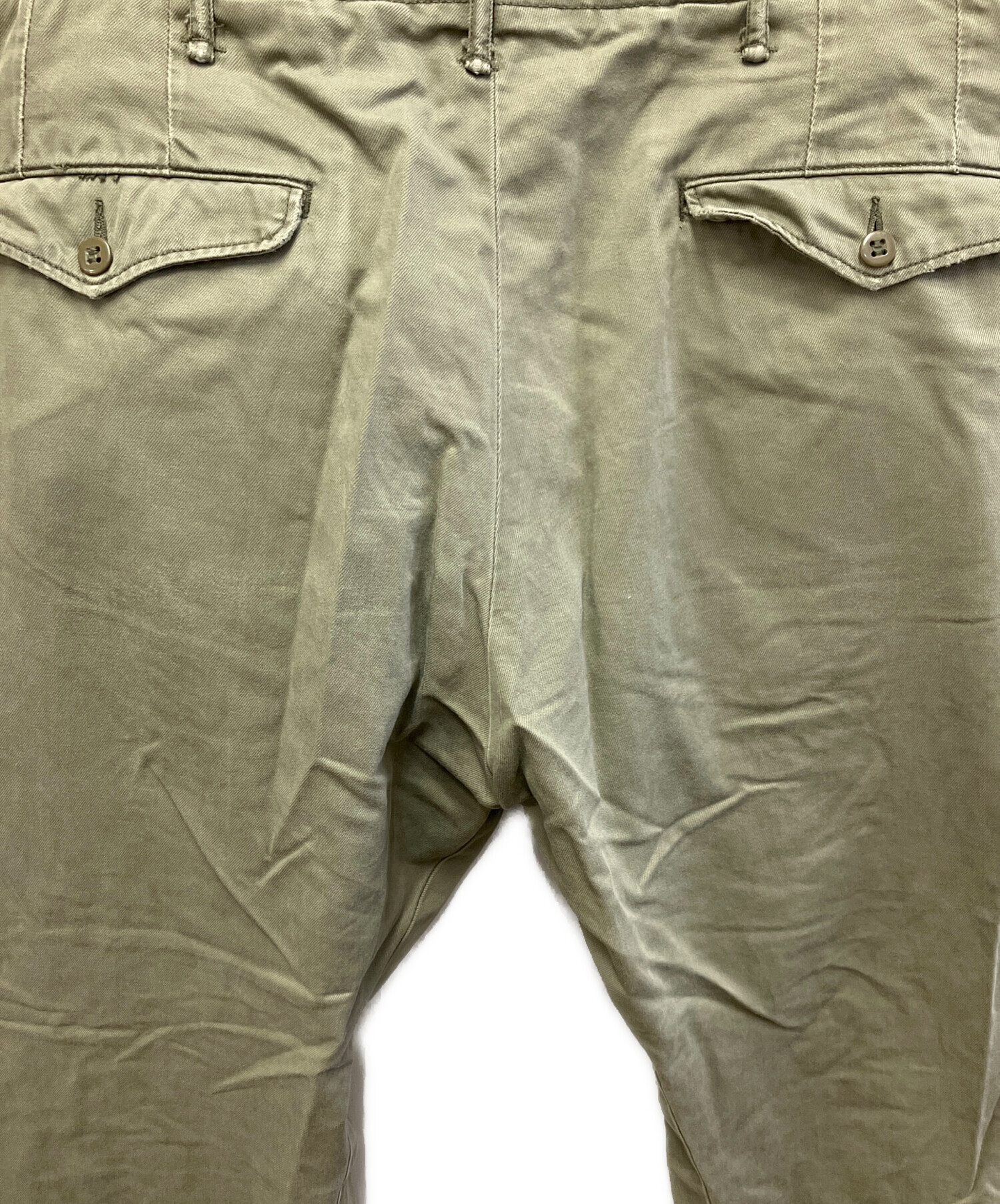 中古・古着通販】RRL (ダブルアールエル) トラウザーパンツ カーキ