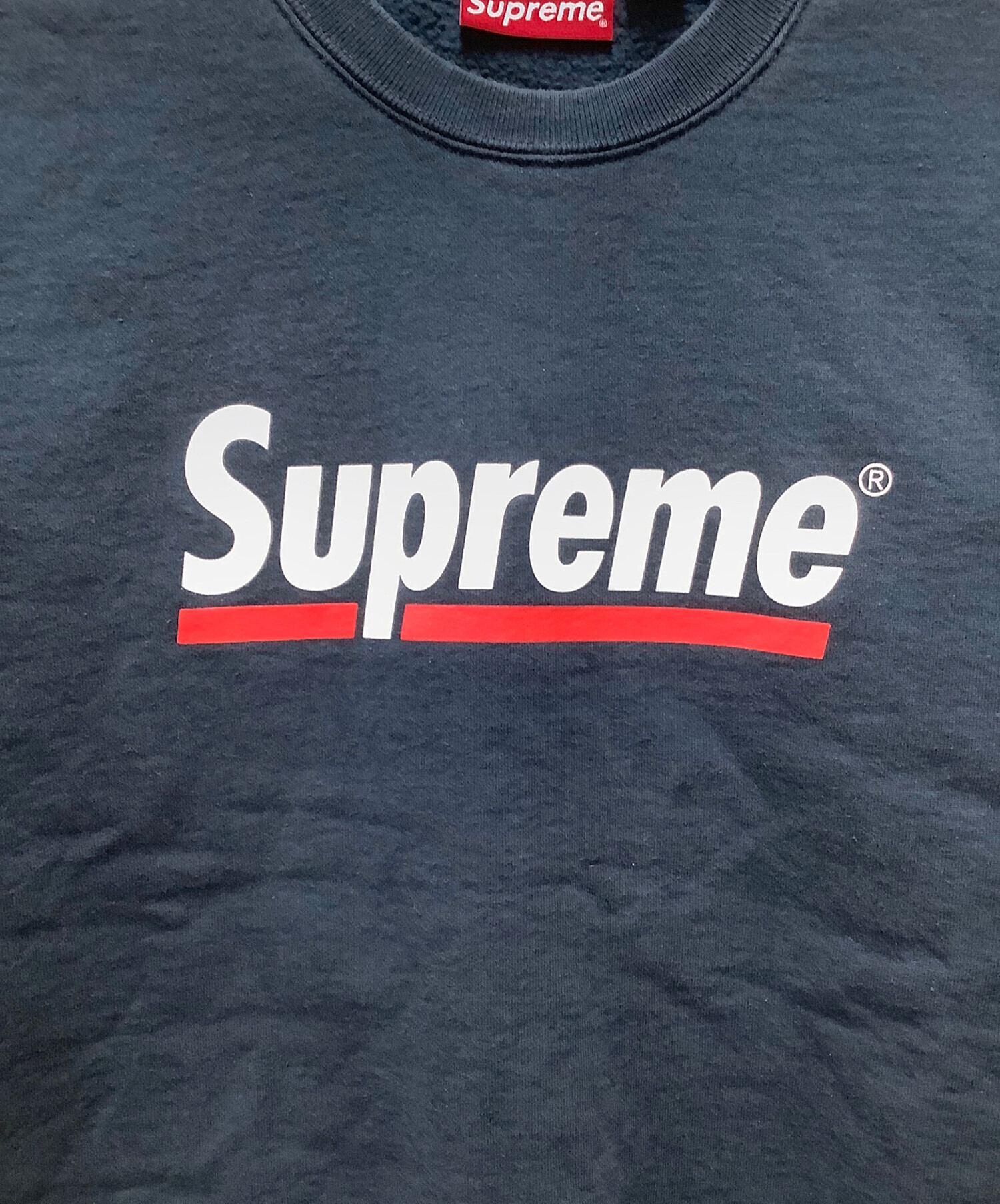 中古・古着通販】SUPREME (シュプリーム) underline crewneck ネイビー 