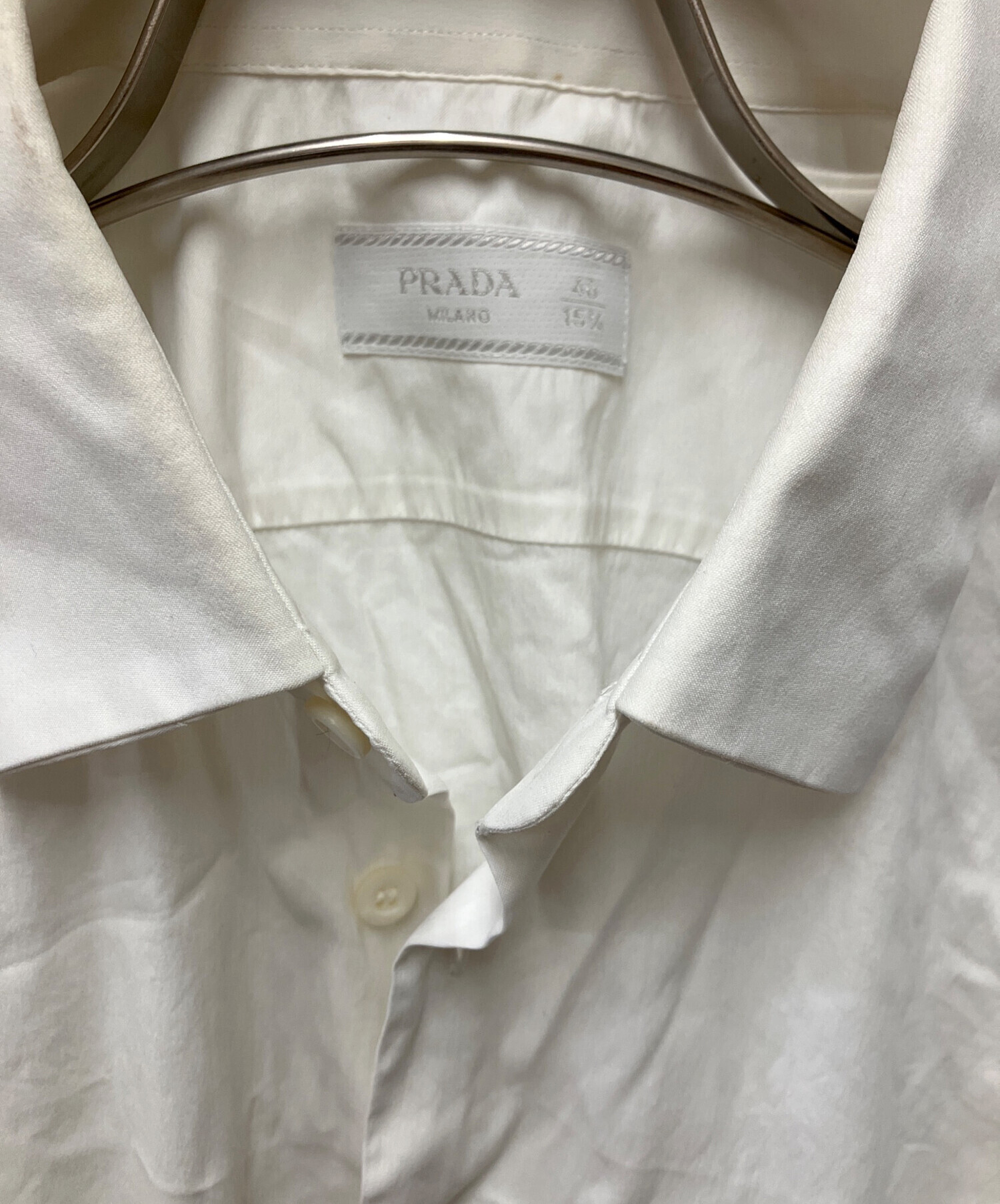 中古・古着通販】PRADA (プラダ) 長袖シャツ ホワイト サイズ:40