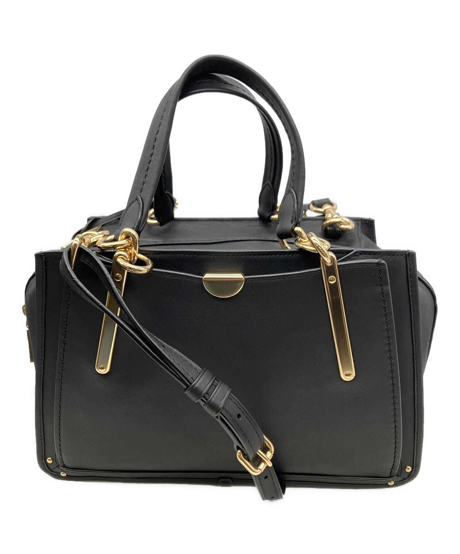 11月23日までの出品【新品・未使用】COACH レザー2WAYバッグ 中古・古着通販】COACH (コーチ) 2WAYバッグ ブラック｜ブランド・古着