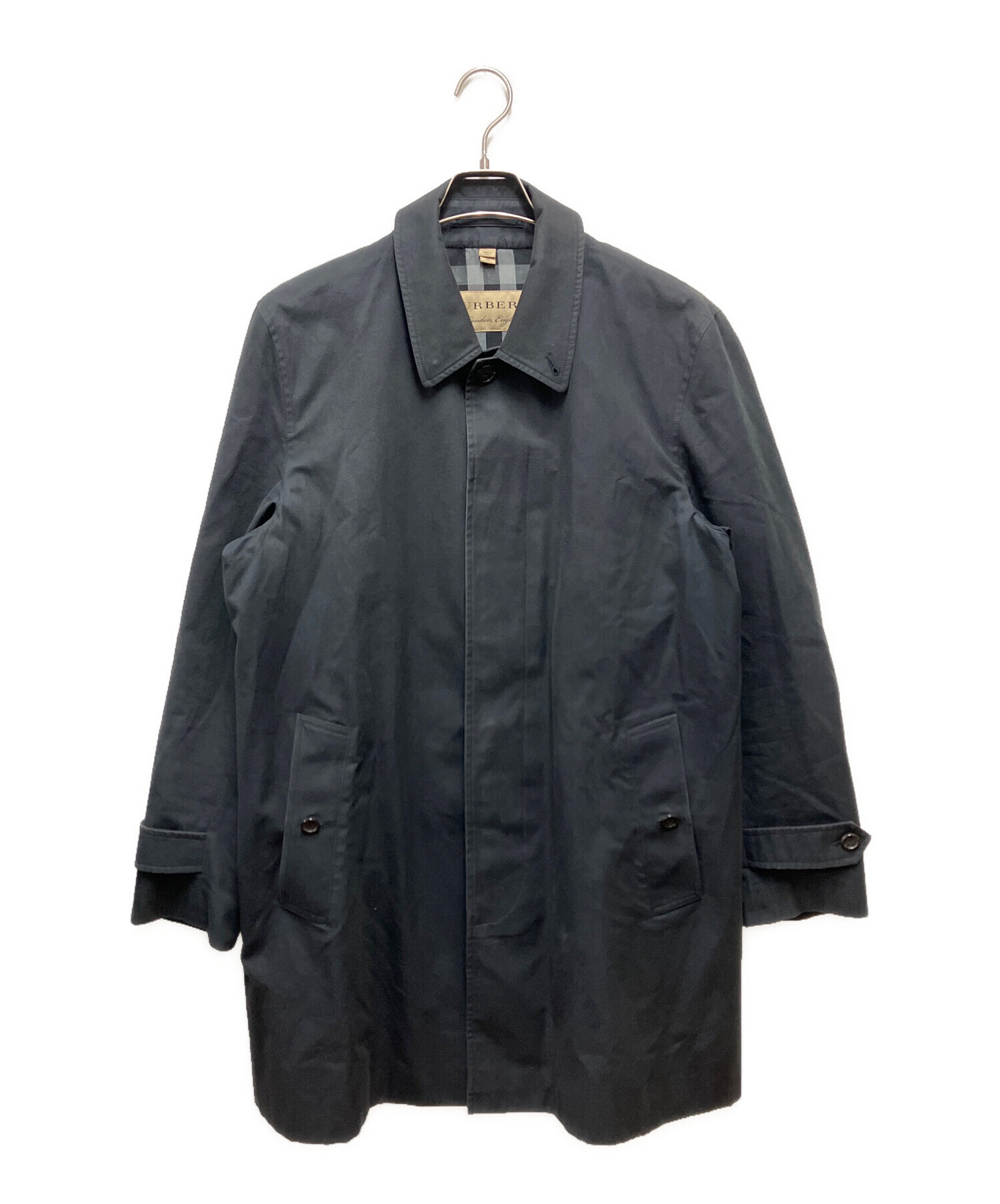 中古・古着通販】BURBERRY (バーバリー) ステンカラーコート ブラック