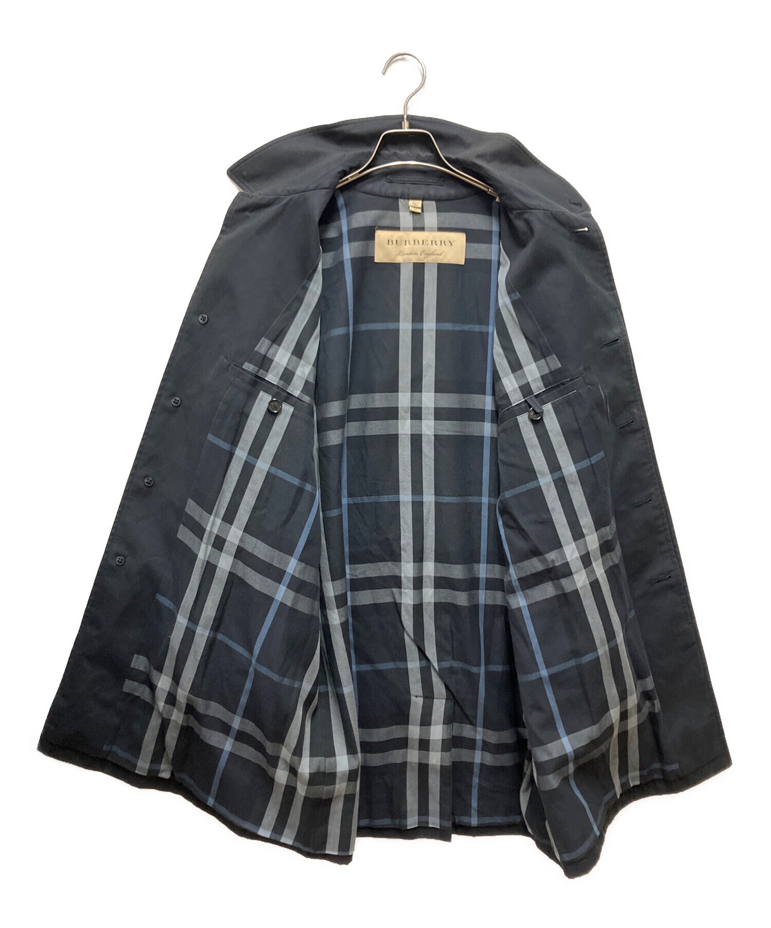 中古・古着通販】BURBERRY (バーバリー) ステンカラーコート ブラック