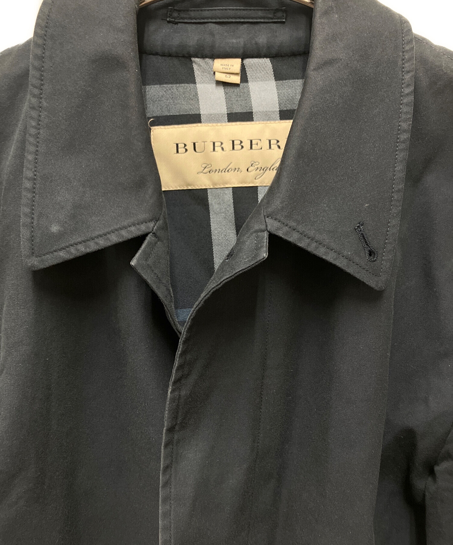 中古・古着通販】BURBERRY (バーバリー) ステンカラーコート ブラック