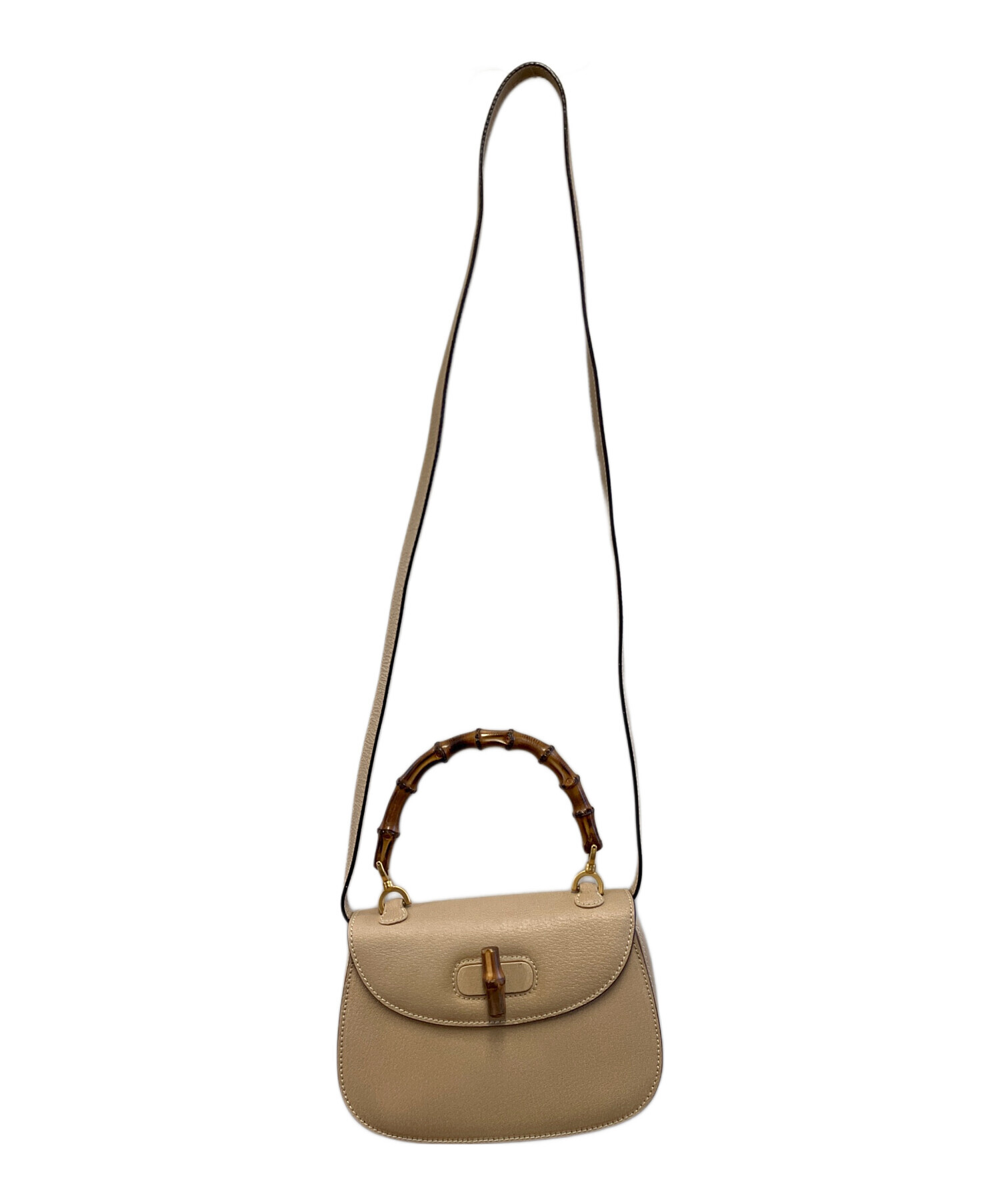 中古・古着通販】GUCCI (グッチ) バンブーターンロックハンドバッグ