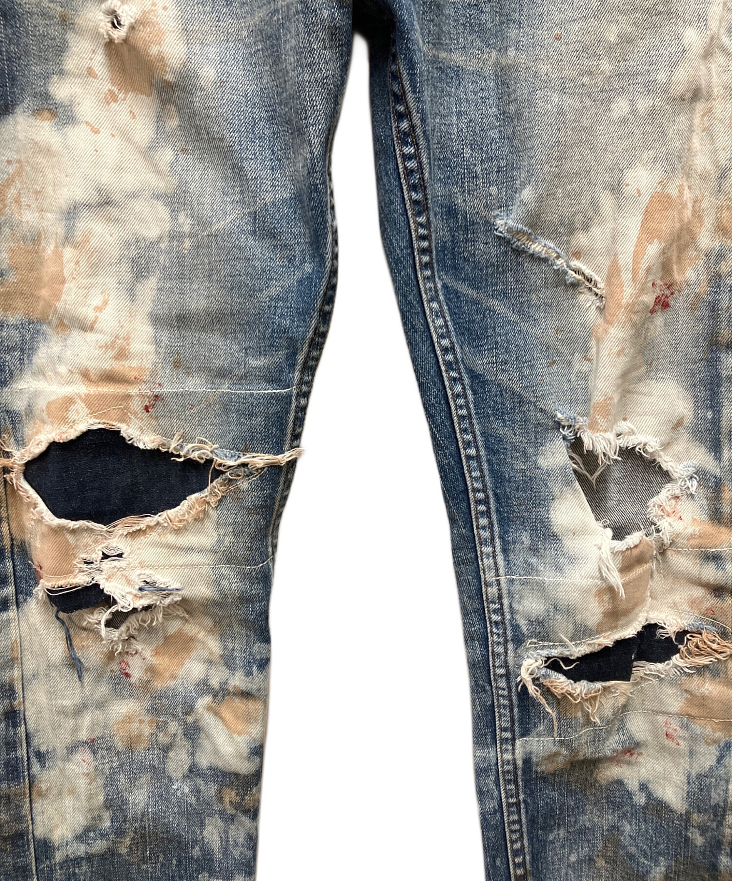 中古・古着通販】FAGASSENT (ファガッセン) ダメージデニムパンツ