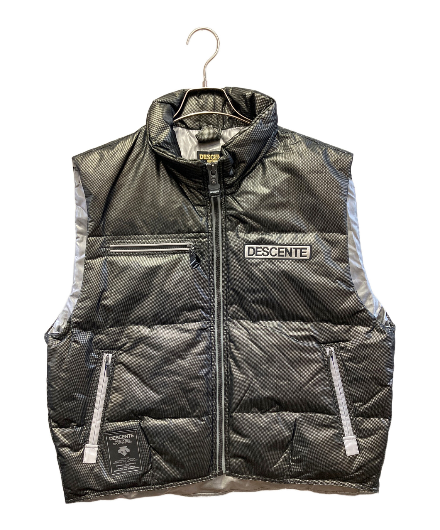 中古・古着通販】DESCENTE (デサント) ダウンベスト グレー サイズ:L