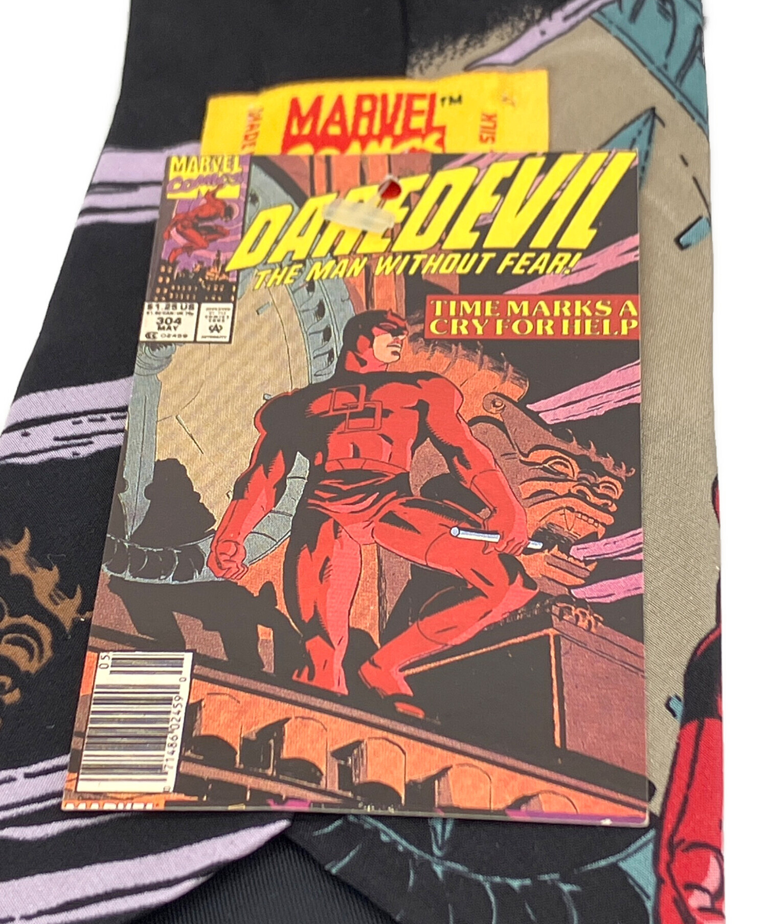 アメリカ製 マーベルコミックス 総柄 シルク ネクタイ シルバーサーファー 中古・古着通販】MARVEL (マーベル) シルクネクタイ サイズ:不明 小物