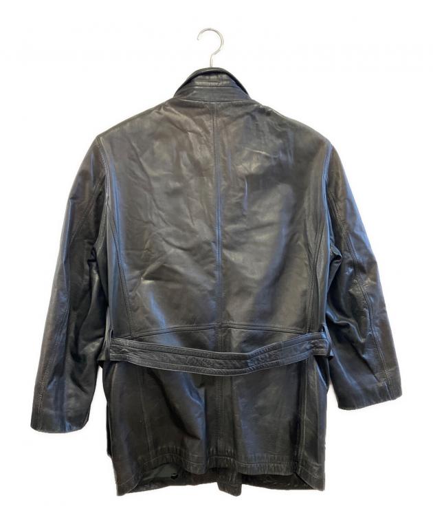 美品 ポールスミス 牛 革 カウレザー コート L ブラック 黒 leather 中古・古着通販】PAUL SMITH (ポールスミス) レザーコート ブラック
