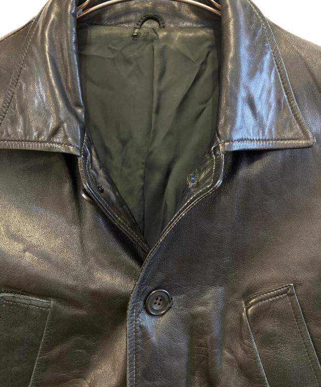 中古・古着通販】PAUL SMITH (ポールスミス) レザーコート ブラック