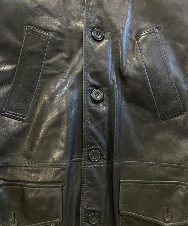 中古・古着通販】PAUL SMITH (ポールスミス) レザーコート ブラック