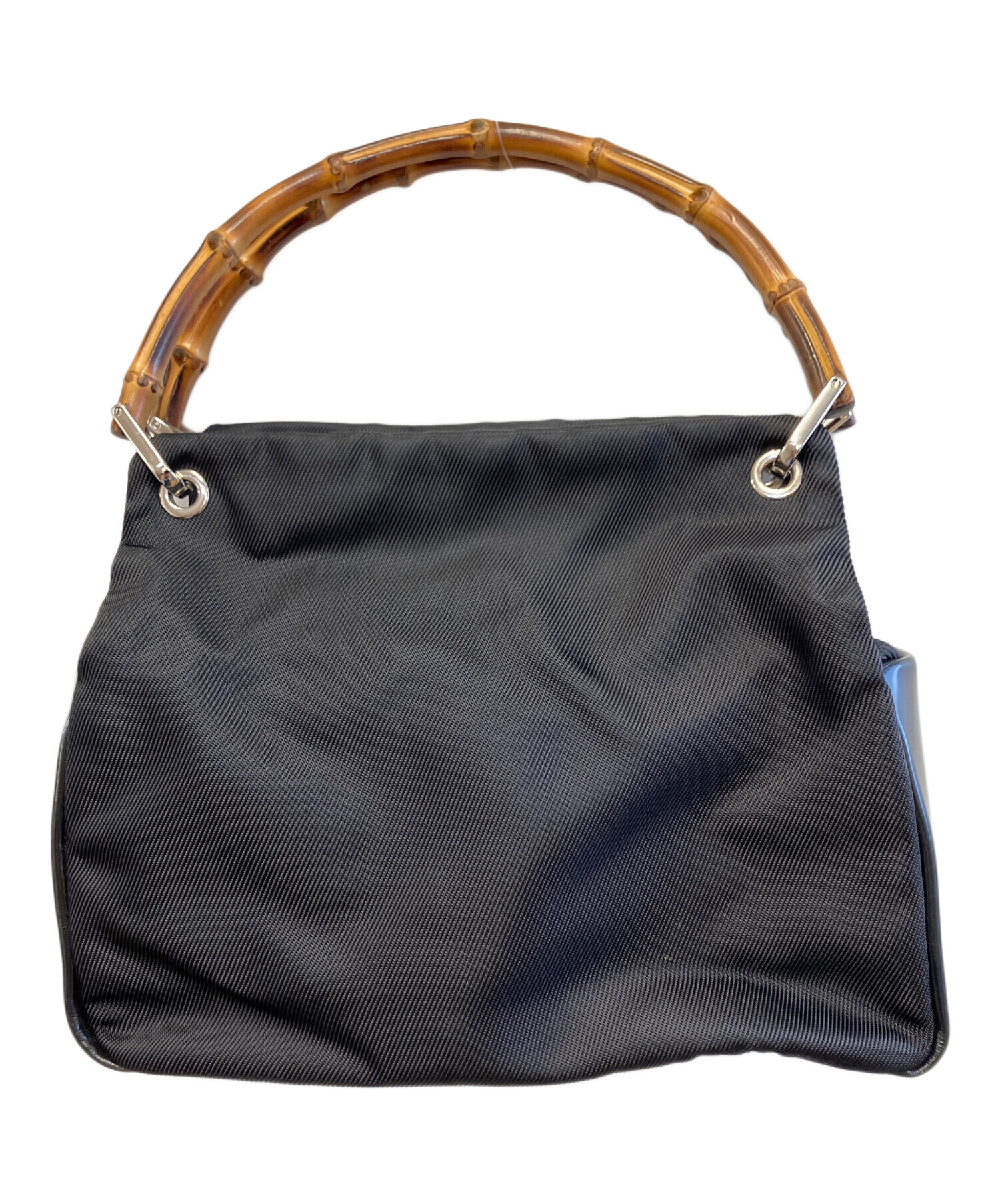中古・古着通販】GUCCI (グッチ) バンブーハンドバッグ ブラック