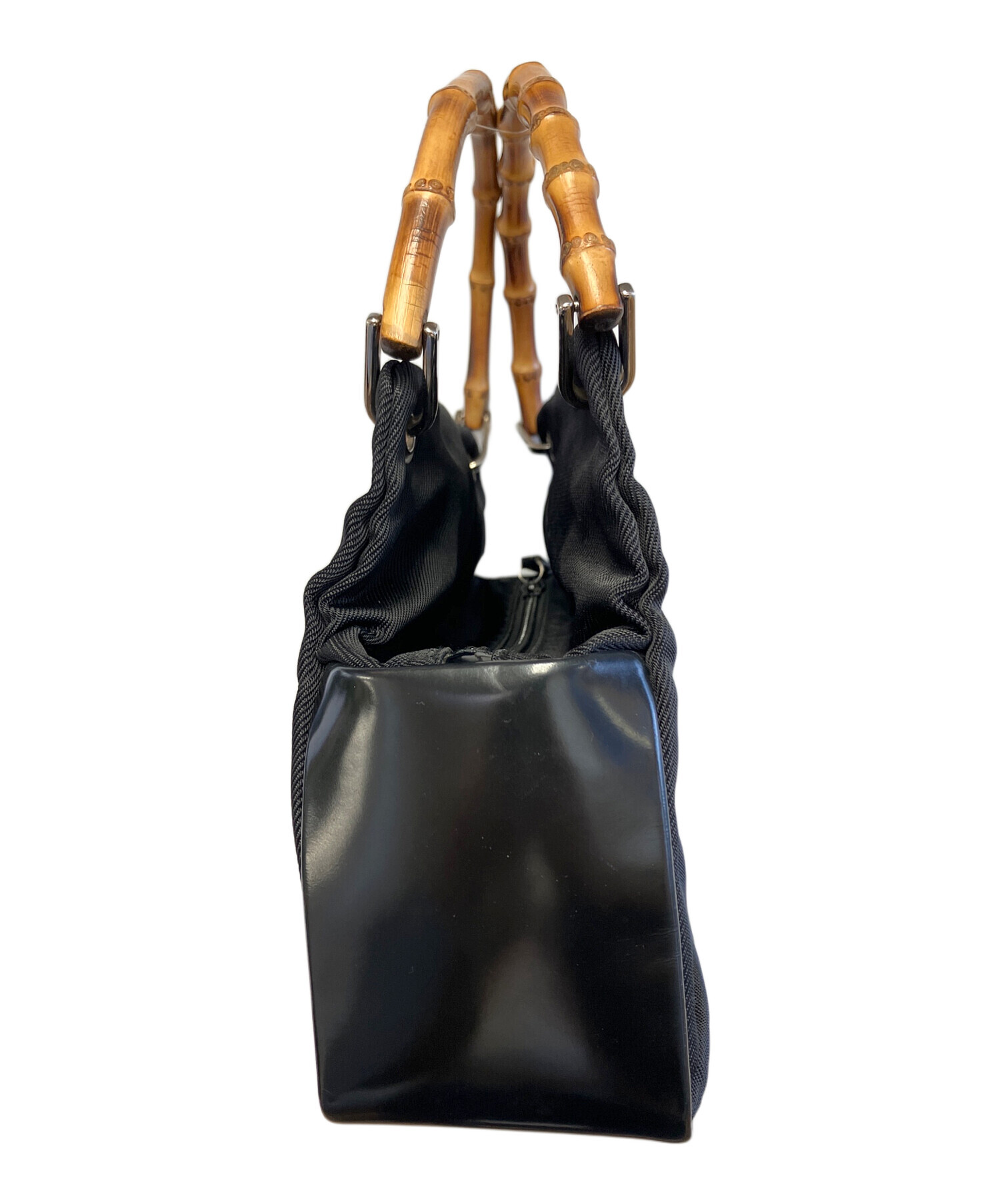 中古・古着通販】GUCCI (グッチ) バンブーハンドバッグ ブラック