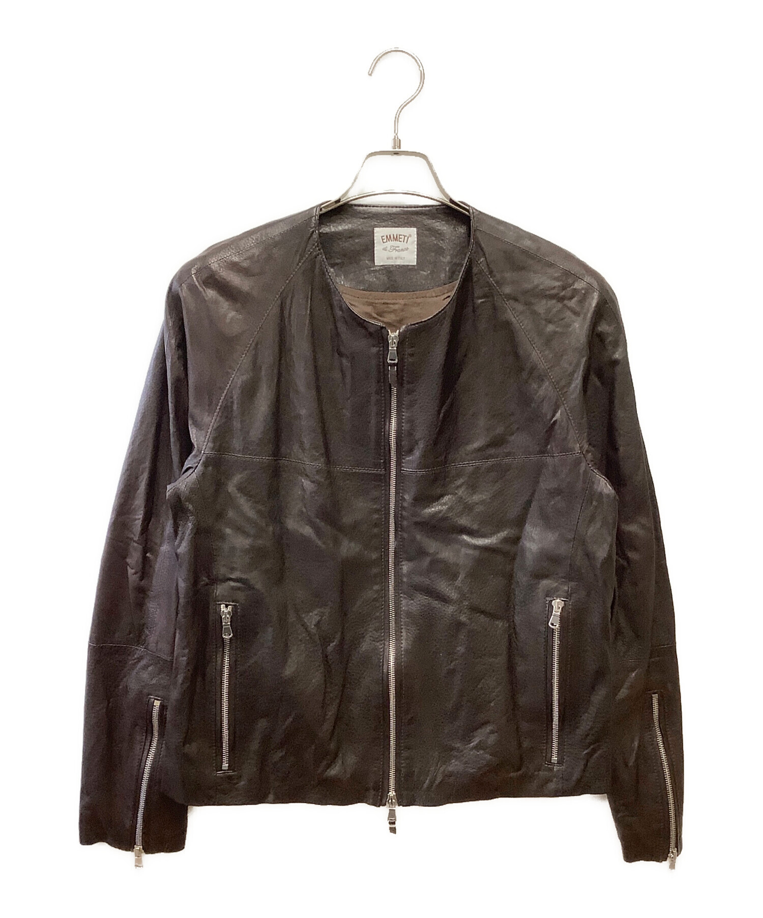 EMMETI ダークブラウン レザージャケット EMMETI - 【数量限定】GUS SP LAMB SKIN スペシャルラムスキンスエード