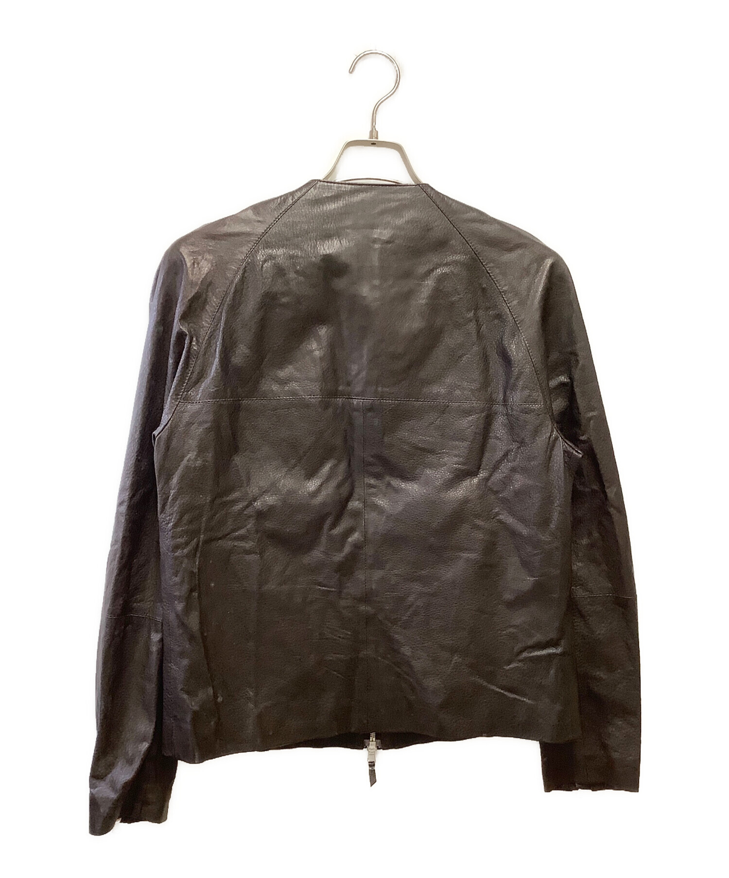 EMMETI ダークブラウン レザージャケット 中古・古着通販】EMMETI (エンメティ) レザージャケット ブラウン