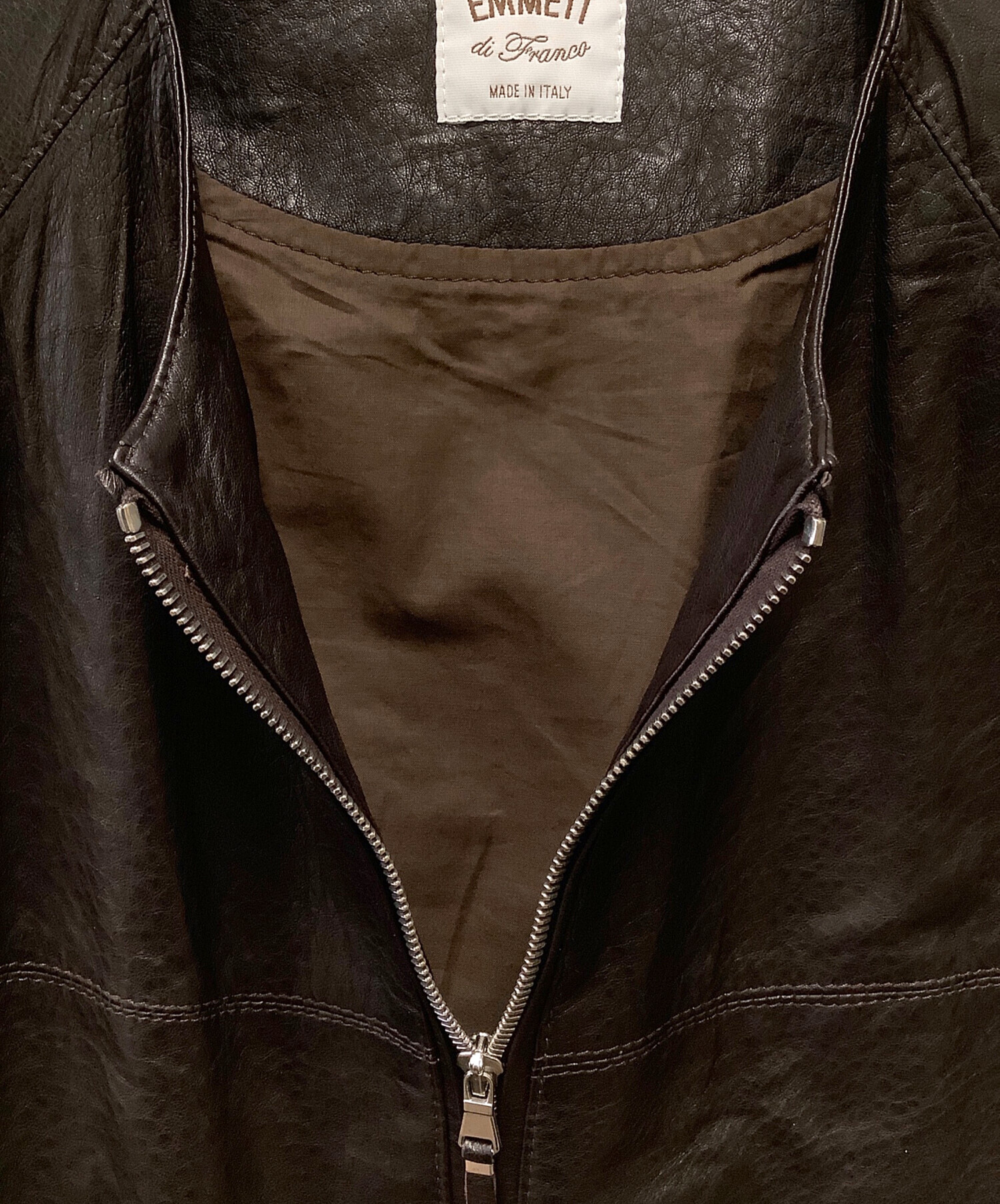 EMMETI di Franco ブラウンレザージャケット　44 EMMETI di Franco ブラウンレザージャケット 44 EMMETI di Franco