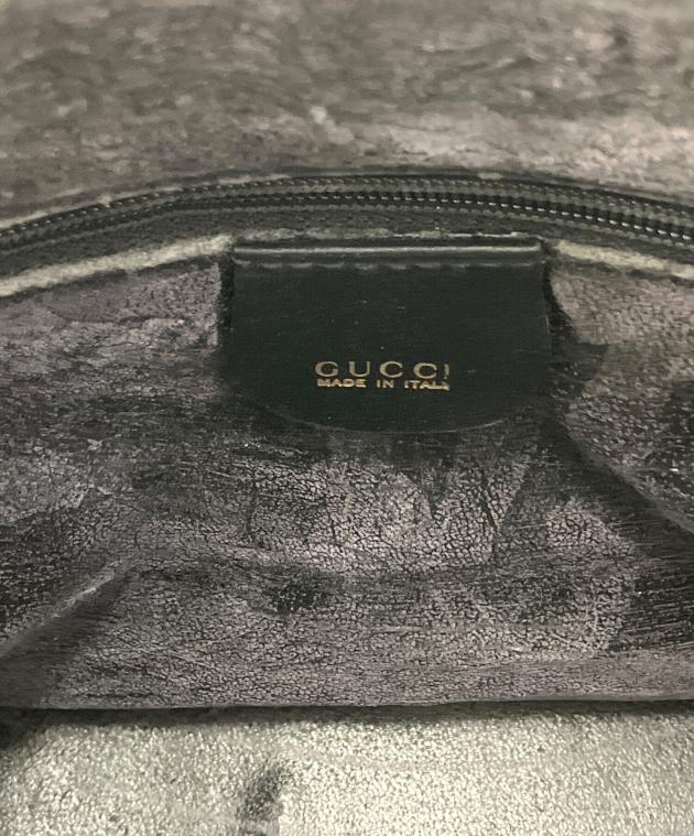 GUCCI ブラックブラウン ミニボストンバッグ型ポーチ　未使用スレあり 中古・古着通販】GUCCI (グッチ) ミニボストンバッグ ブラック