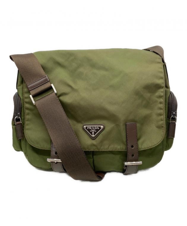 中古・古着通販】PRADA (プラダ) ナイロンショルダーバッグ オリーブ