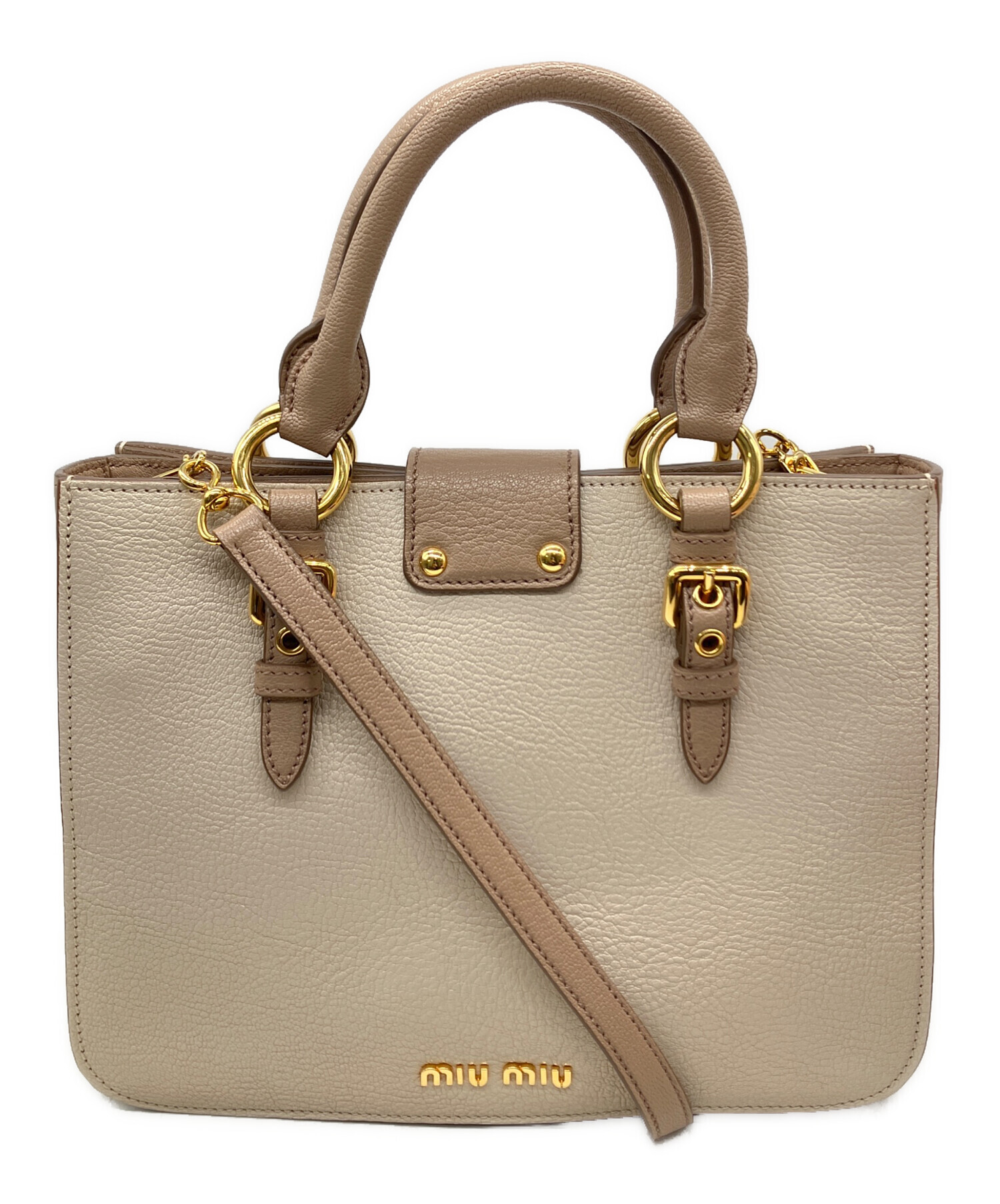 Miu Miu ミュウミュウ ハンドバッグ レディース 【古着】【中古】 中古・古着通販】MIU MIU (ミュウミュウ) ハンドバッグ ピンクベージュ