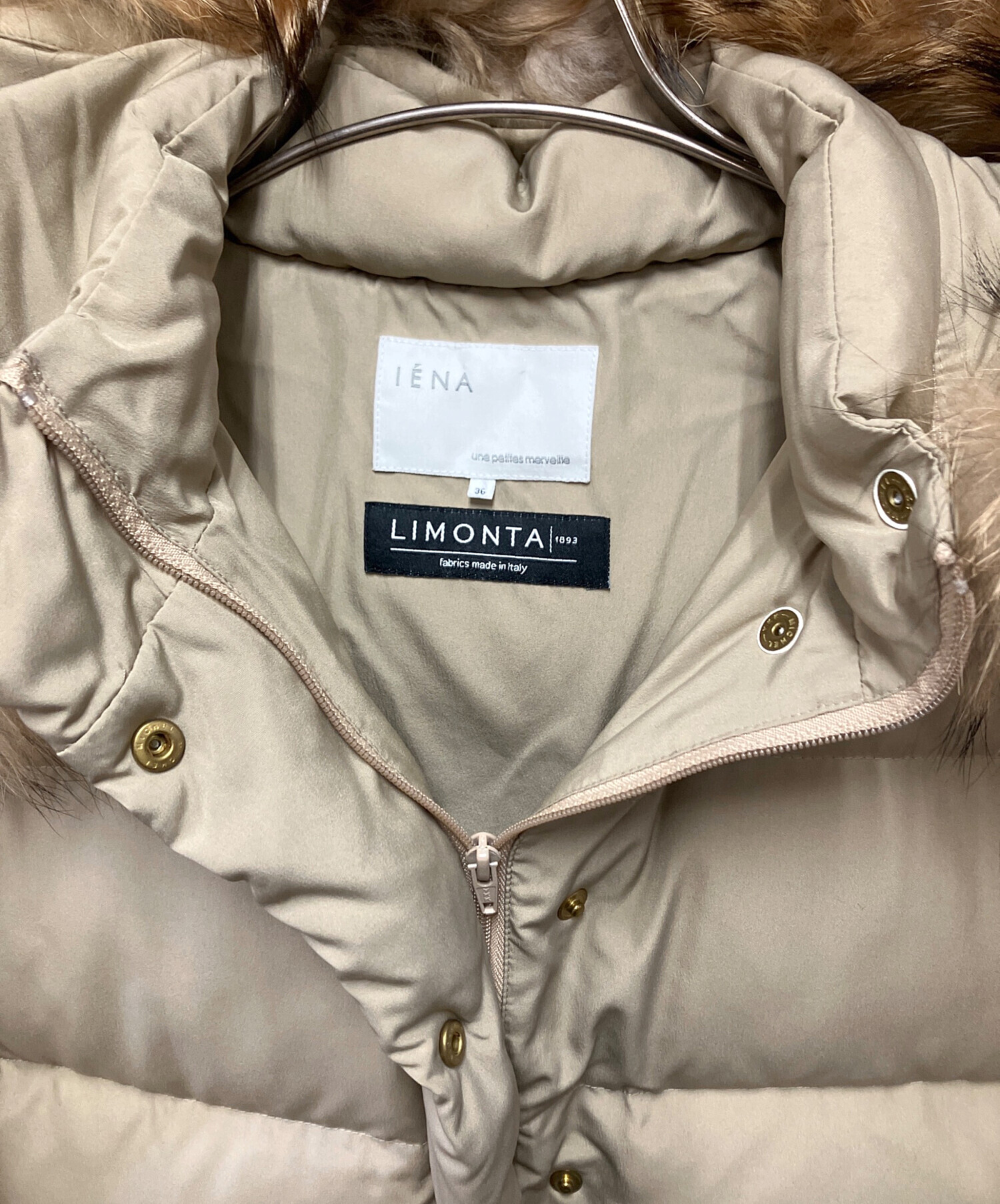 中古・古着通販】IENA (イエナ) ファーダウンジャケット ベージュ