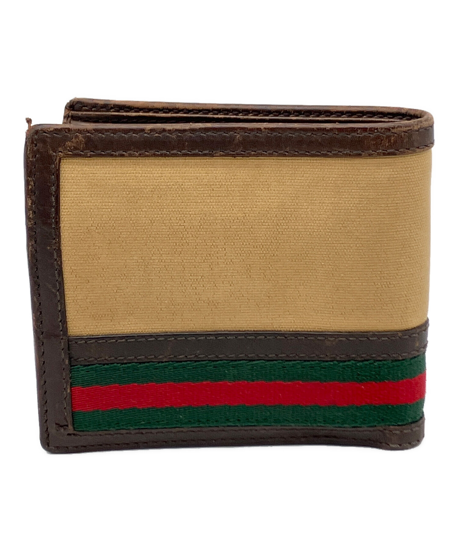 中古・古着通販】GUCCI (グッチ) 2つ折り財布 ベージュ｜ブランド