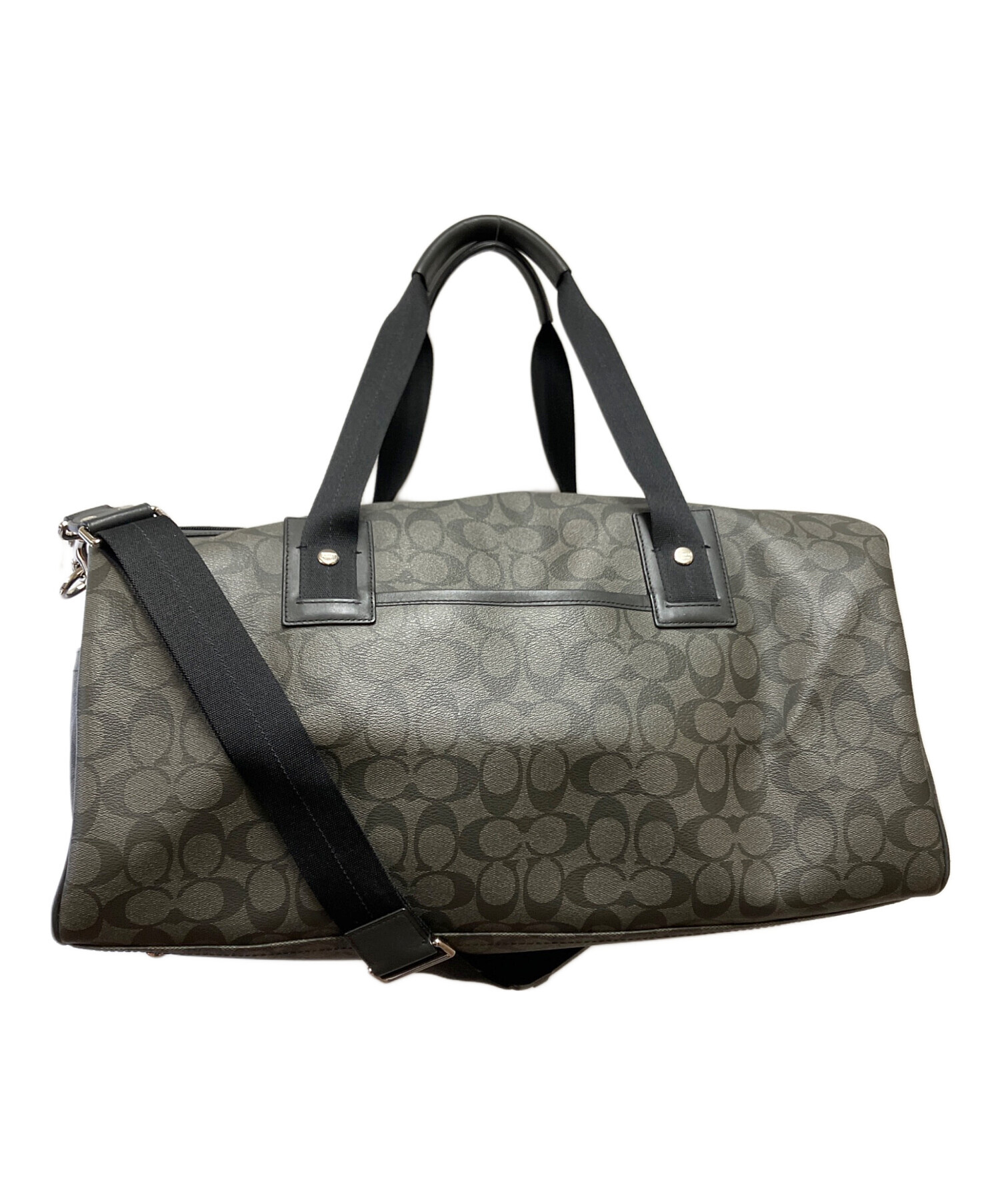 コーチ ボストンバッグ 美品 77137 ダークグレー×黒 COACH コーチ ボストンバッグ 美品 77137 ダークグレー×黒 COACH