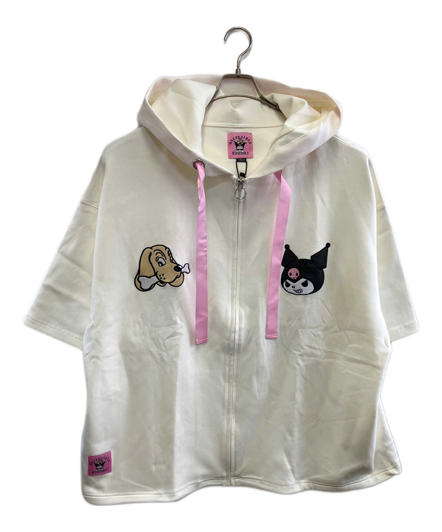 中古・古着通販】GALFY (ガルフィー) ジップパーカー ホワイト サイズ 