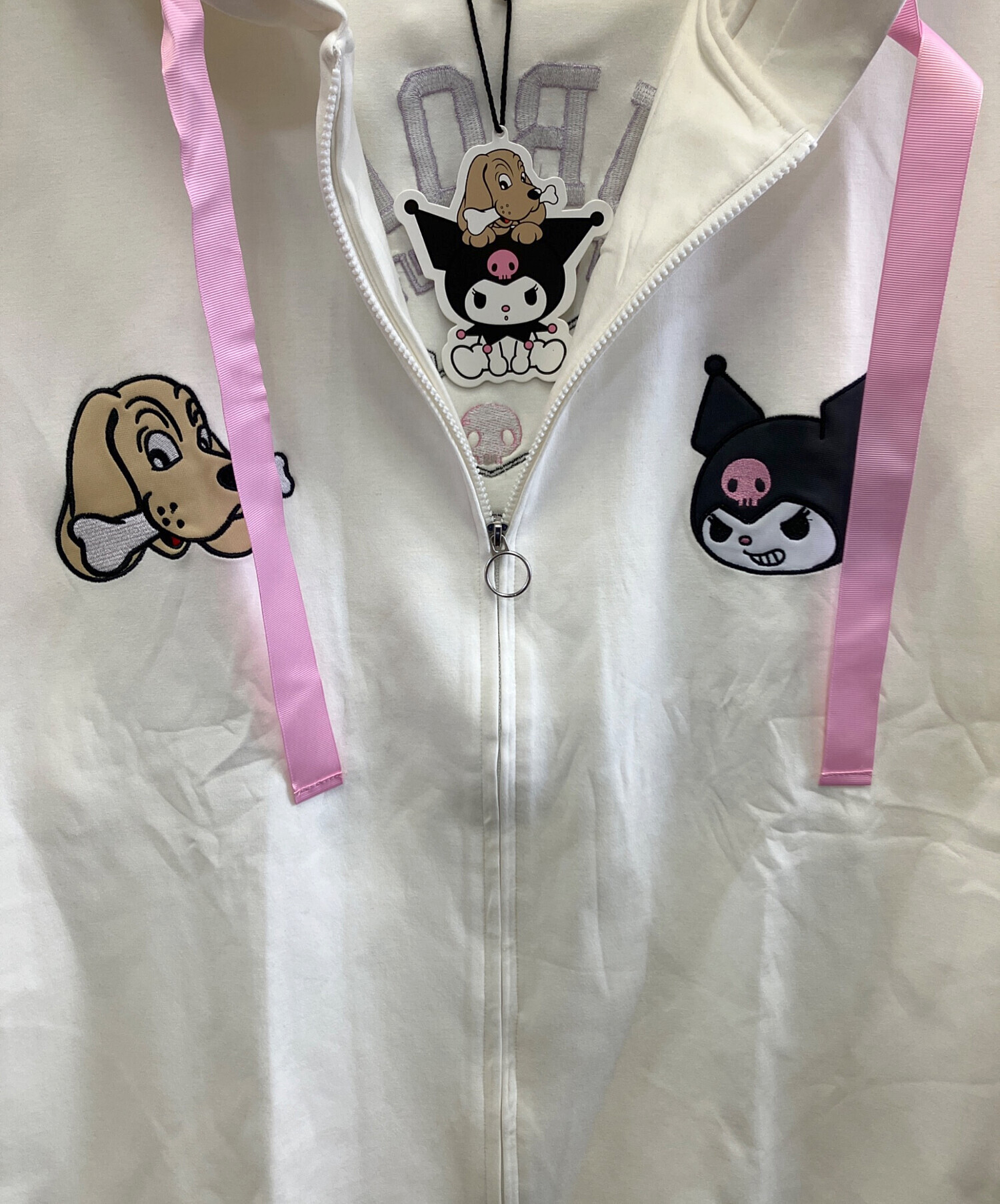中古・古着通販】GALFY (ガルフィー) ジップパーカー ホワイト サイズ 