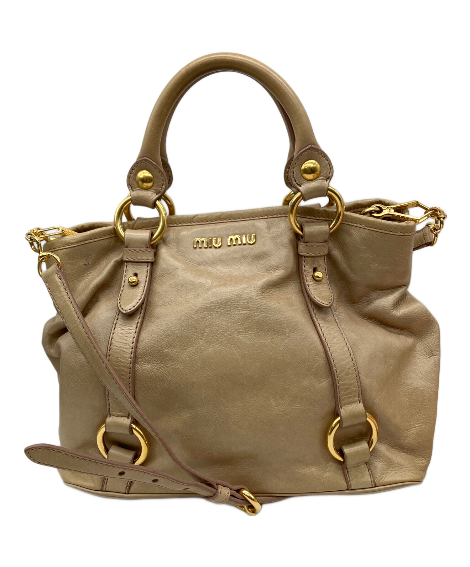 中古・古着通販】MIU MIU (ミュウミュウ) 2WAYバッグ ベージュ