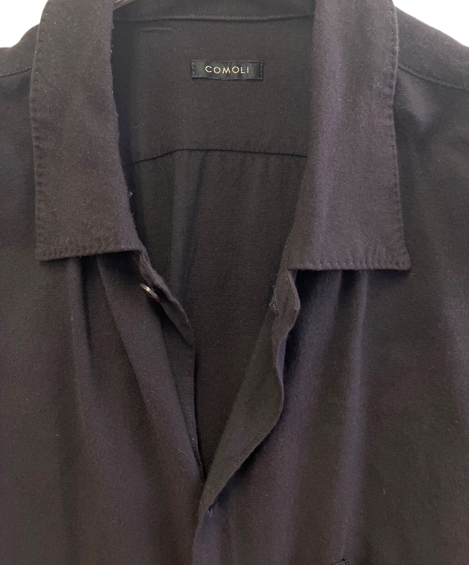 中古・古着通販】COMOLI (コモリ) 長袖シャツ ブラック サイズ:3