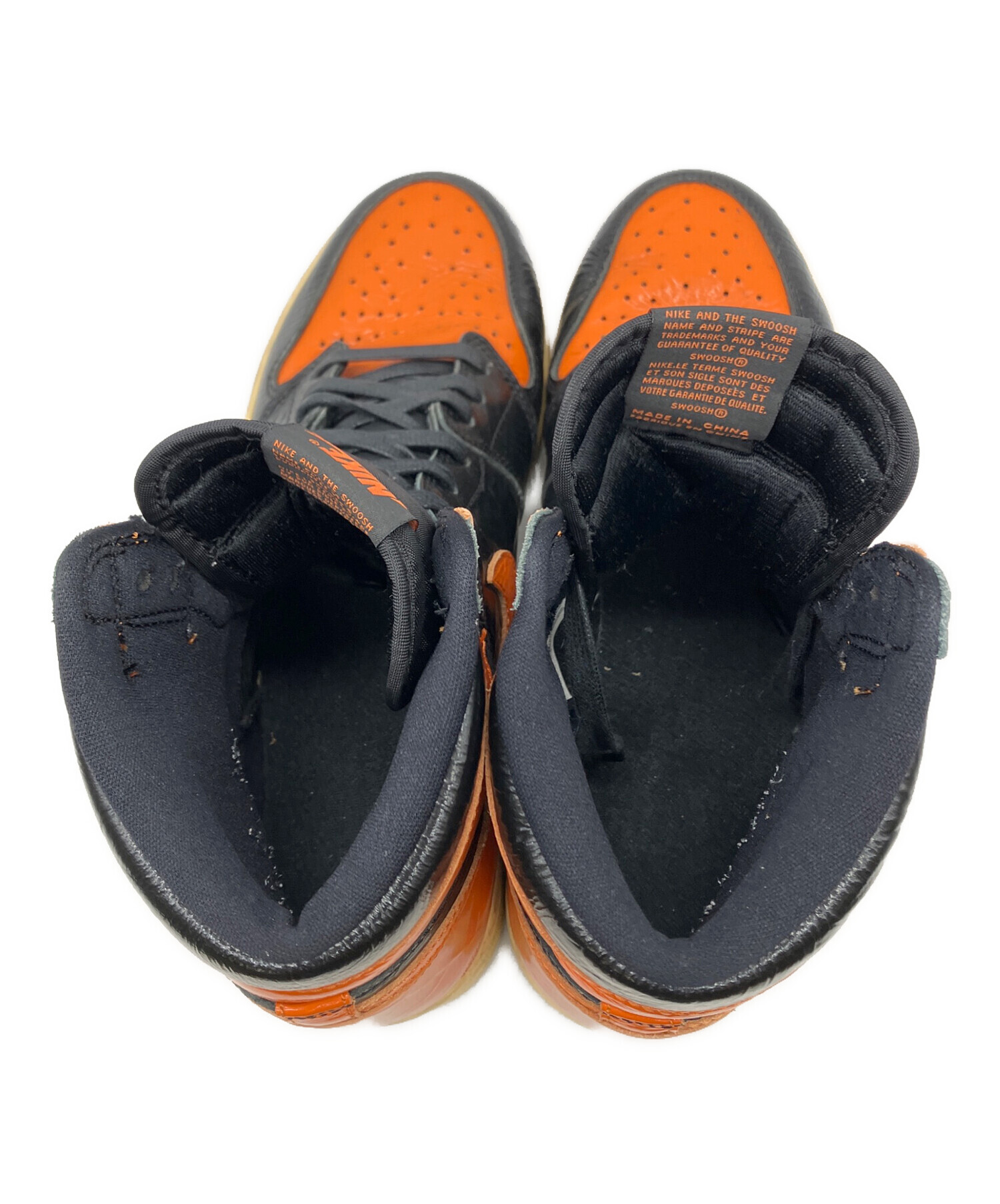 ビンテージデットストックNIKE ブラック/オレンジ スパイク ハイカット 中古・古着通販】NIKE (ナイキ) ハイカットスニーカー ブラック