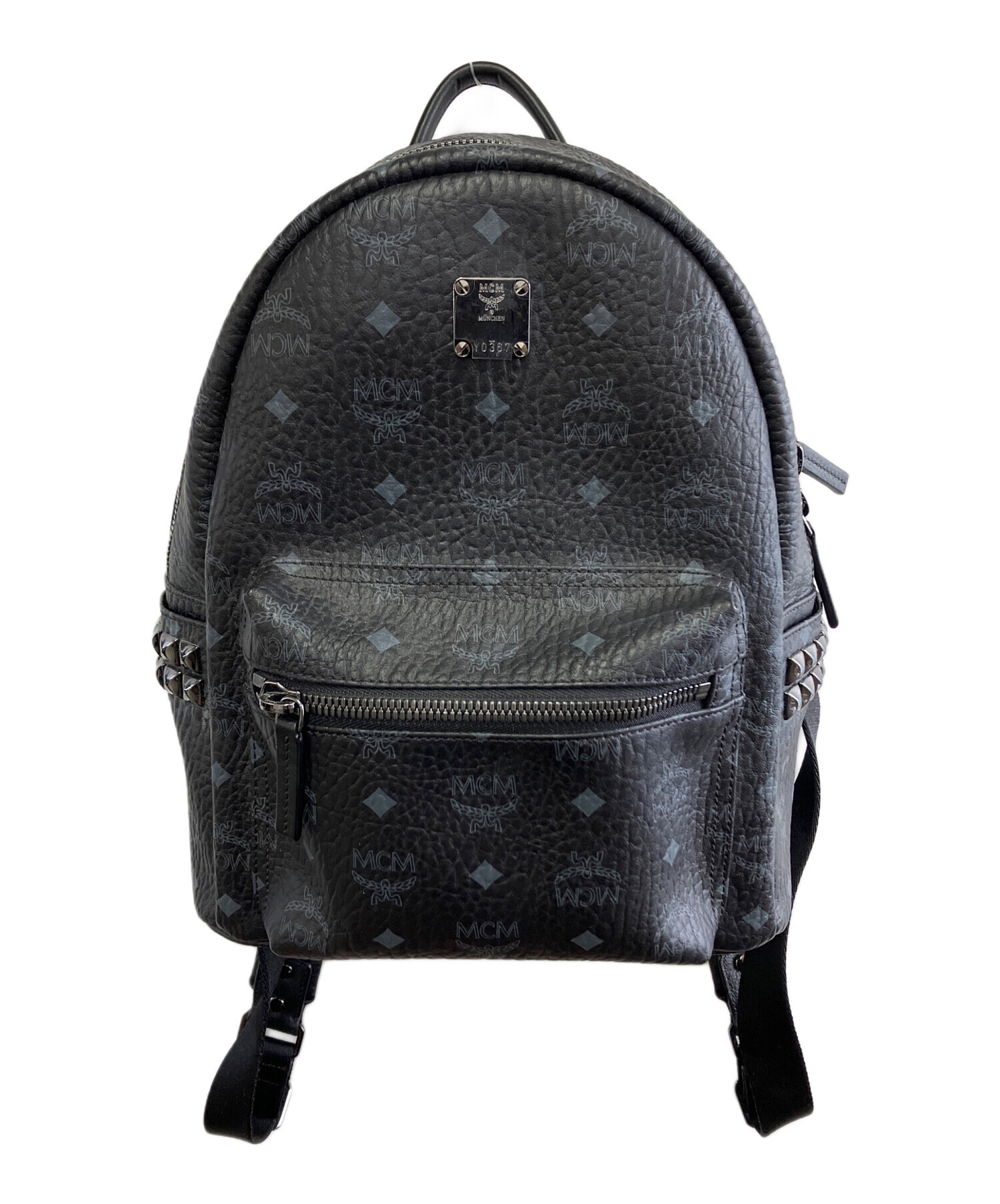 中古・古着通販】MCM (エムシーエム) スタッズリュック ブラック 