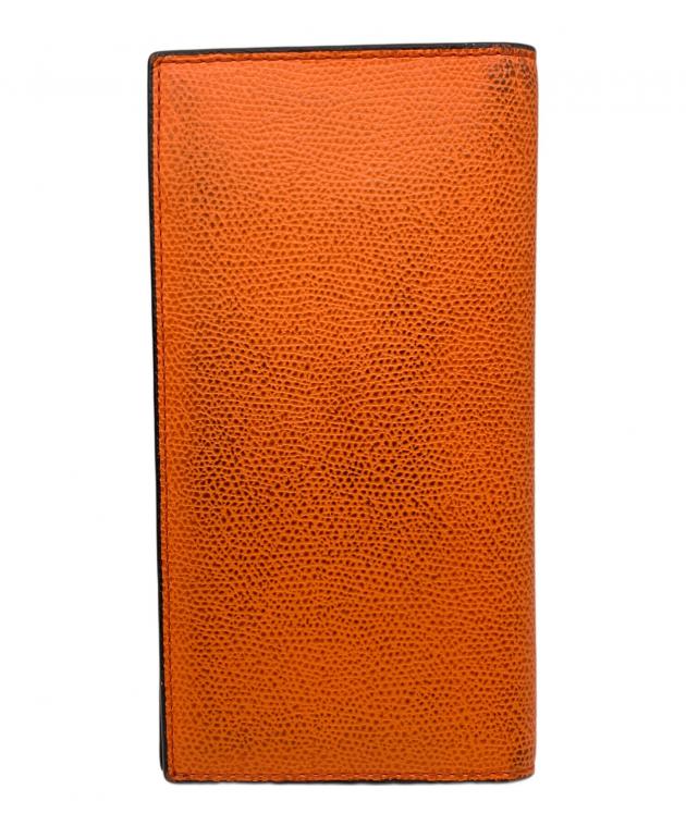 【Valextra（ヴァレクストラ） マネークリップ 財布 オレンジ 】 中古・古着通販】Valextra (ヴァレクストラ) 長財布 オレンジ