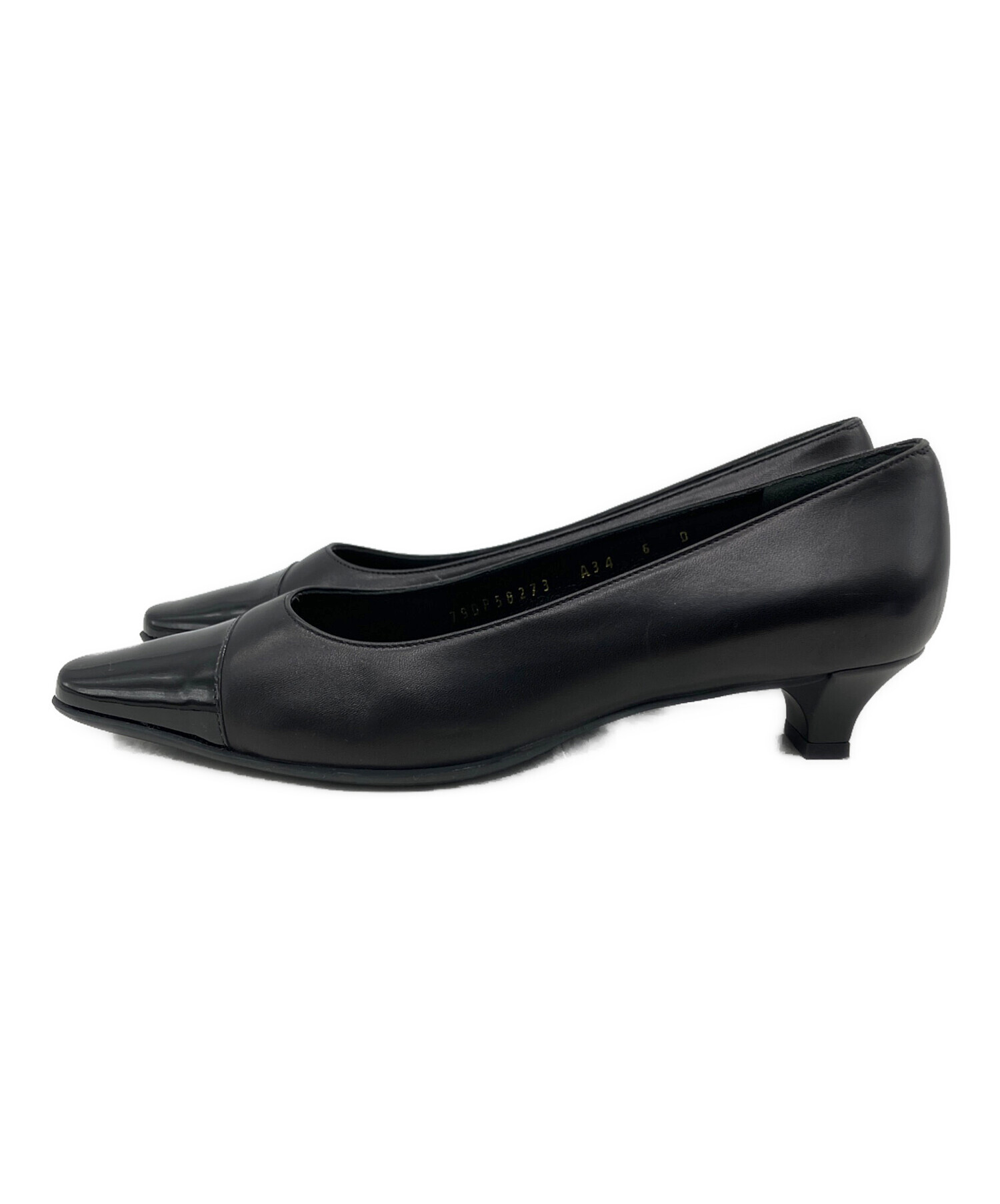 サルヴァトーレフェラガモ  パンプス ブラック  Salvatore Ferragamo  パンプス 中古・古着通販】Salvatore Ferragamo (サルヴァトーレ フェラガモ