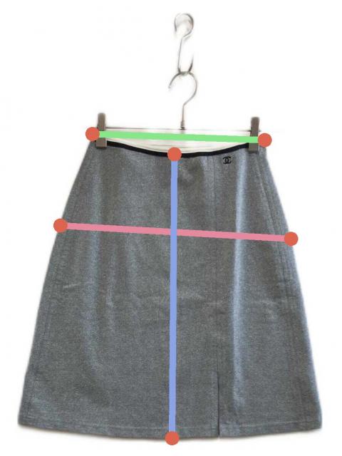CHANEL シャネル　スリットスカート　グレー 中古・古着通販】CHANEL (シャネル) スカート グレー サイズ:36