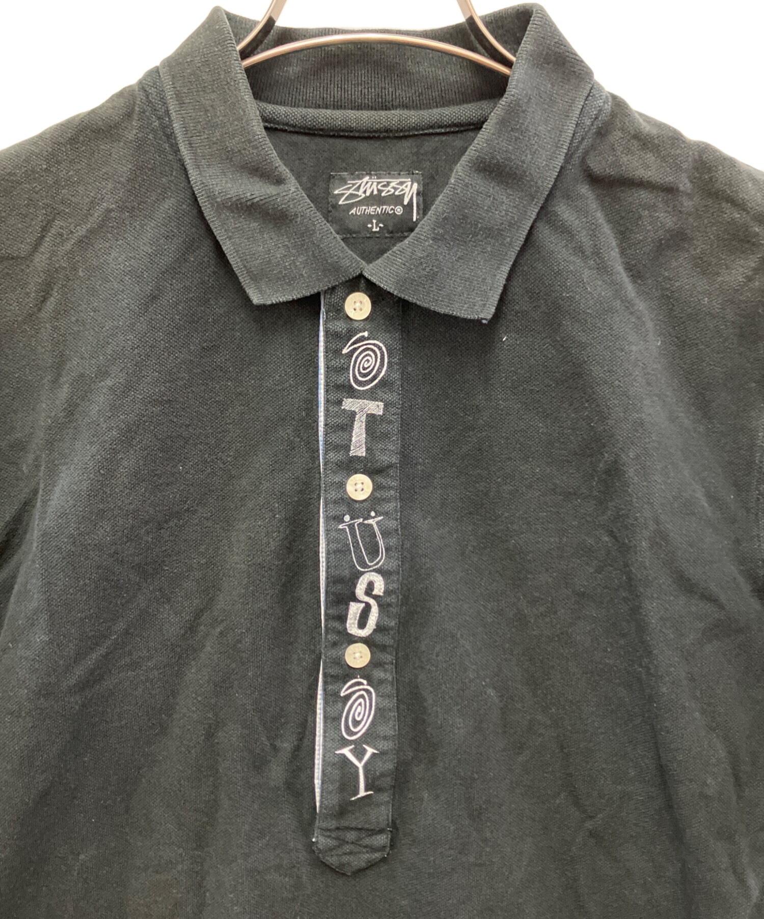 中古・古着通販】stussy (ステューシー) ポロシャツ ブラック サイズ:L