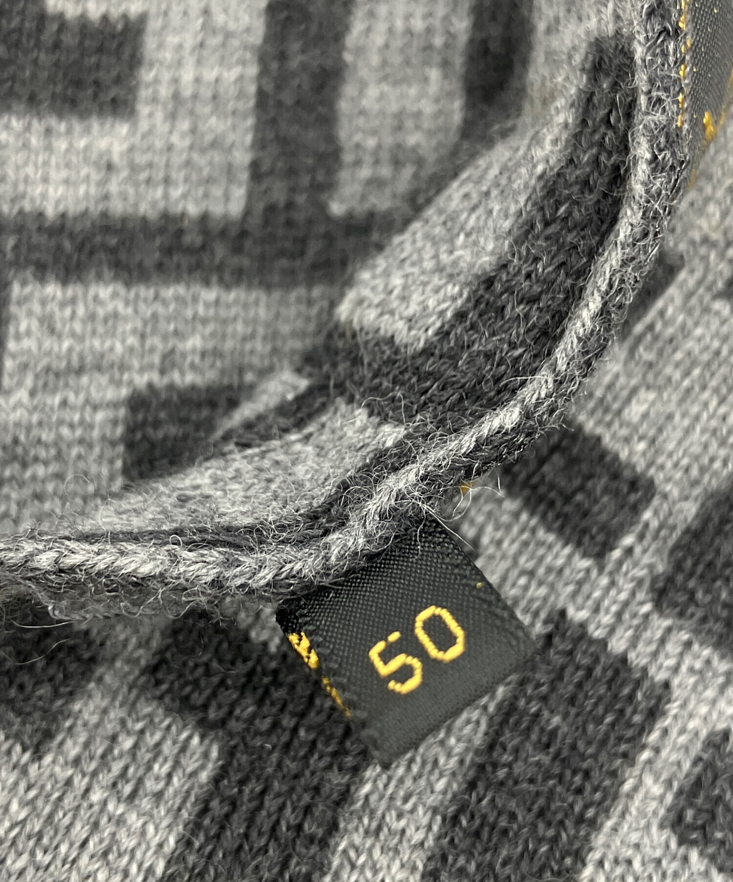 中古・古着通販】FENDI (フェンディ) マフラー ブラック×グレー サイズ