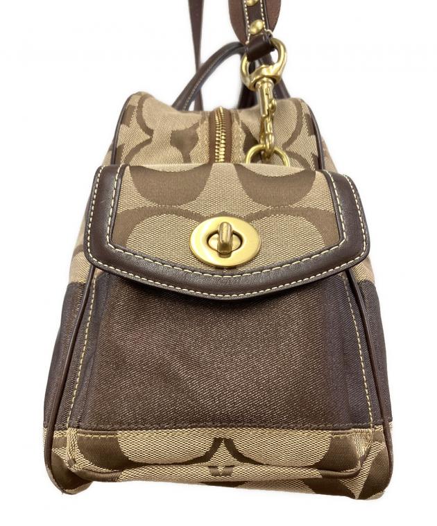 ［Hikotaページ] COACH ボストンバッグ 2WAY 中古・古着通販】COACH (コーチ) 2WAYボストンバッグ ベージュ