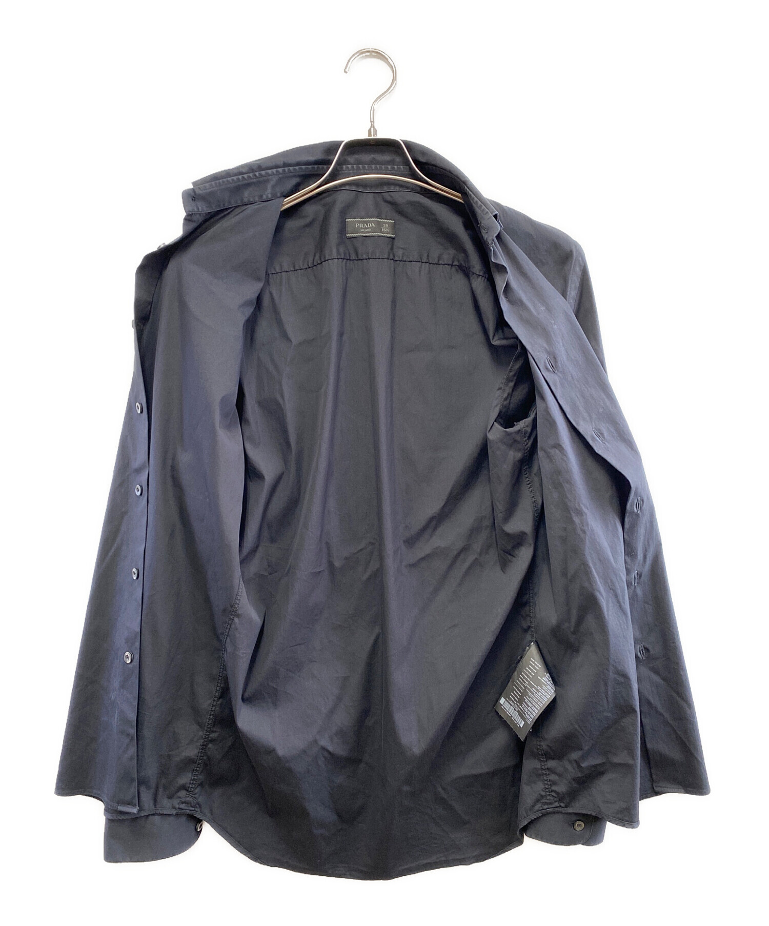 中古・古着通販】PRADA (プラダ) 長袖シャツ ネイビー サイズ:39 15 1
