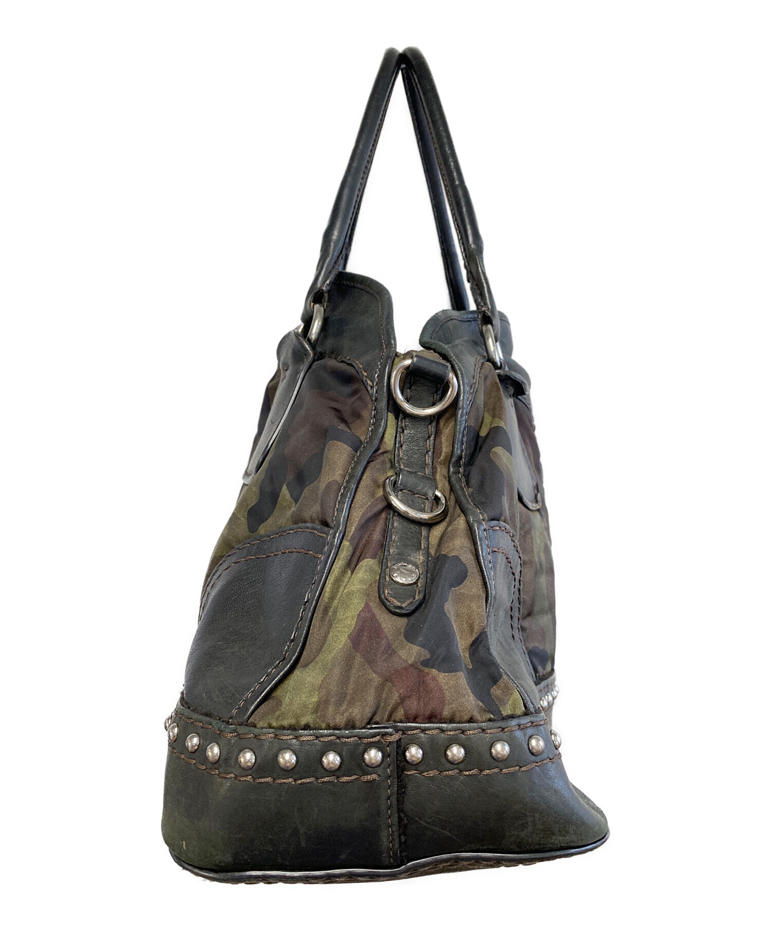 PRADA プラダ ハンドバッグ ダークブラウン レザー 正規品 使用感あり 中古・古着通販】PRADA (プラダ) ハンドバッグ｜ブランド・古着通販