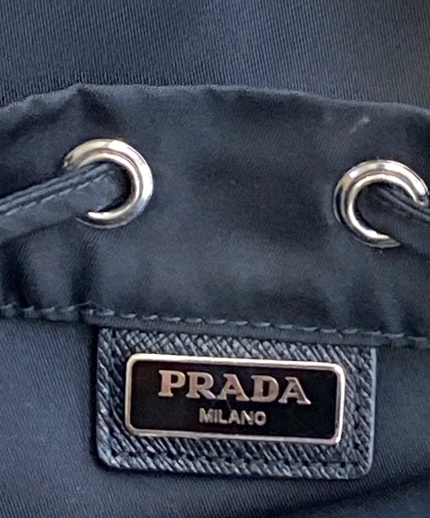 中古・古着通販】PRADA (プラダ) ナイロン巾着ポーチ ブラック