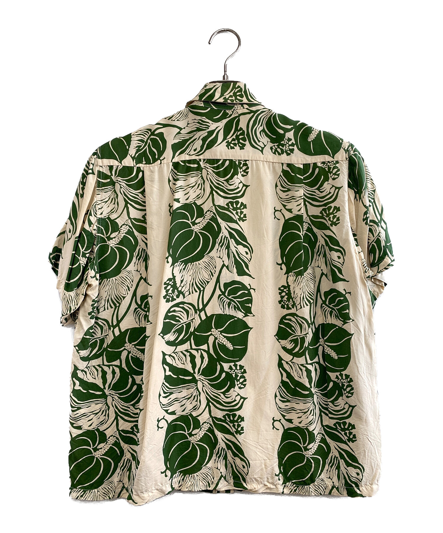 中古・古着通販】Sun Surf (サンサーフ) 半袖シャツ グリーン×ベージュ