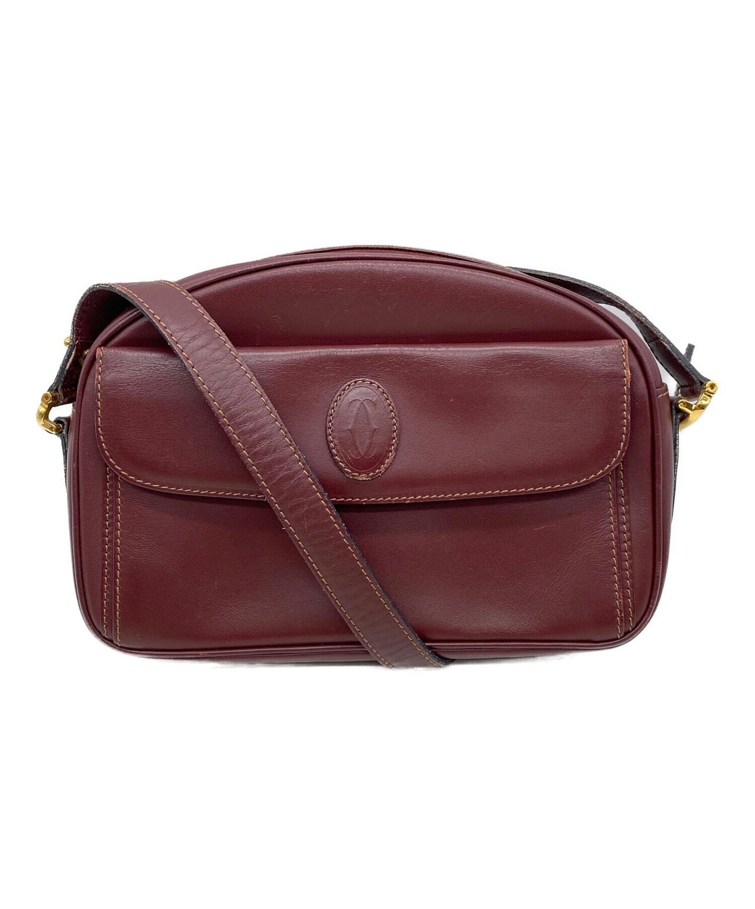 中古・古着通販】Cartier (カルティエ) ショルダーバッグ ボルドー