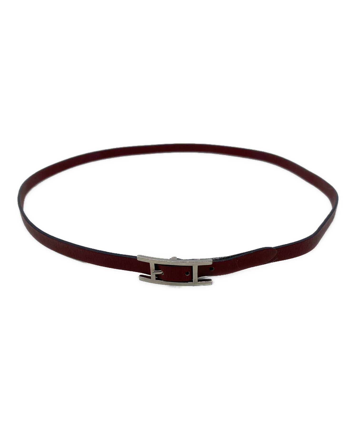 HERMES エルメス レザーブレスレット (レッド) 中古・古着通販】HERMES (エルメス) レザーブレスレット レッド