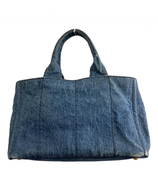 PRADA デニム製カナパトートバッグ 中古・古着通販】PRADA (プラダ) カナパデニムトートバッグ インディゴ