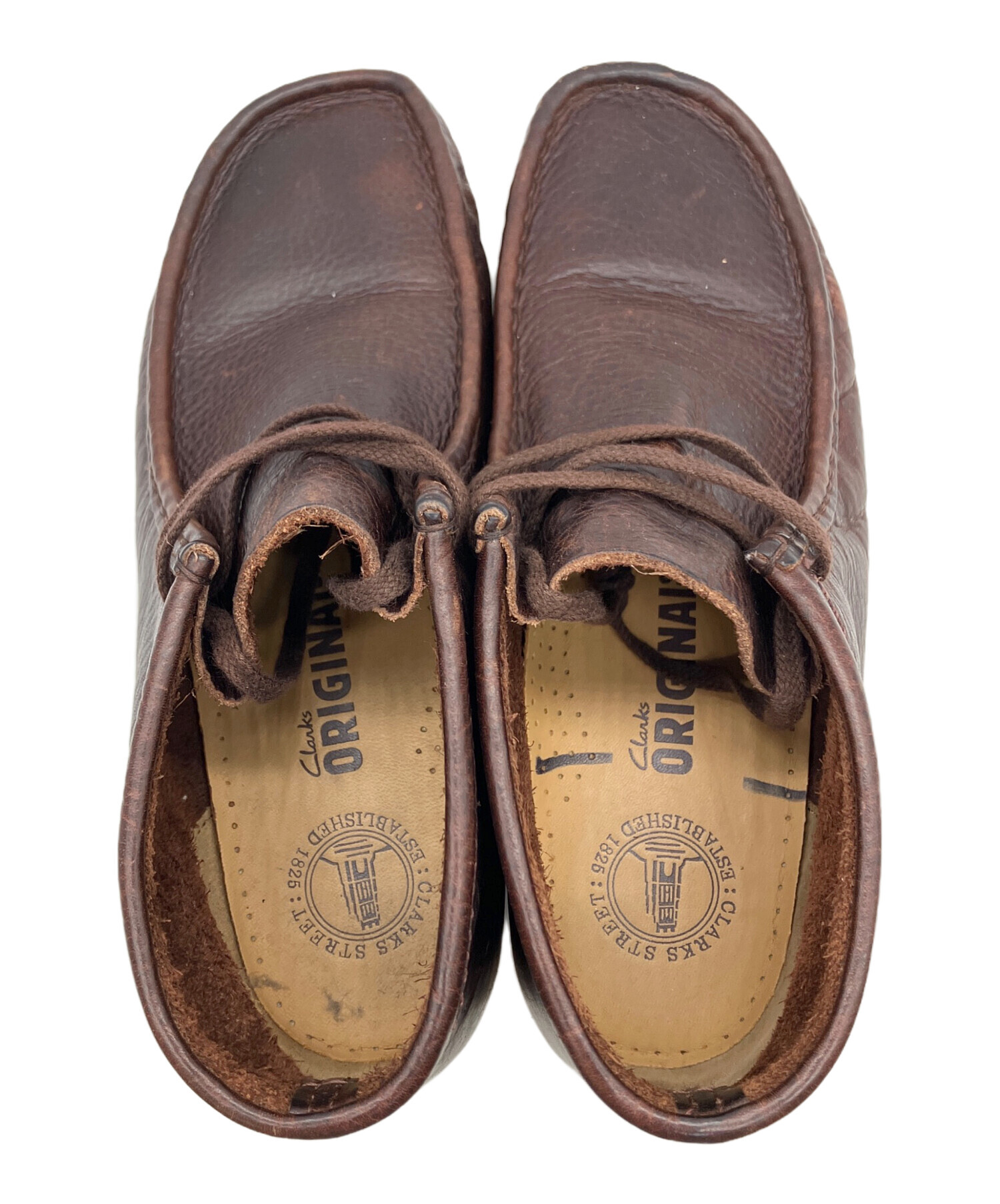 未使用　クラークス　ワラビー　ブラウンレザー　ヴィンテージ加工 中古・古着通販】CLARKS (クラークス) ワラビーブーツ ブラウン サイズ