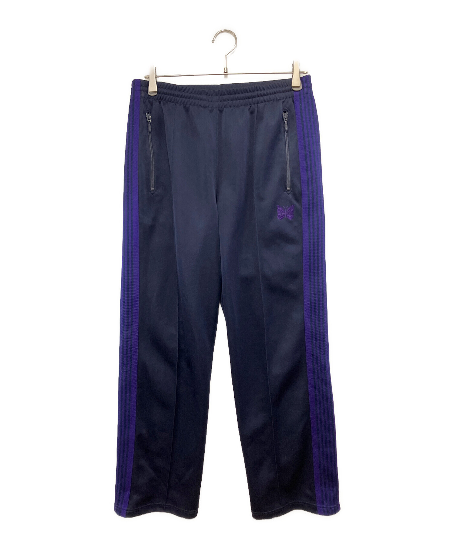 Needles トラックパンツ ブラック パープル 中古・古着通販】Needles (ニードルズ) TRACK PANT - POLY SMOOTH