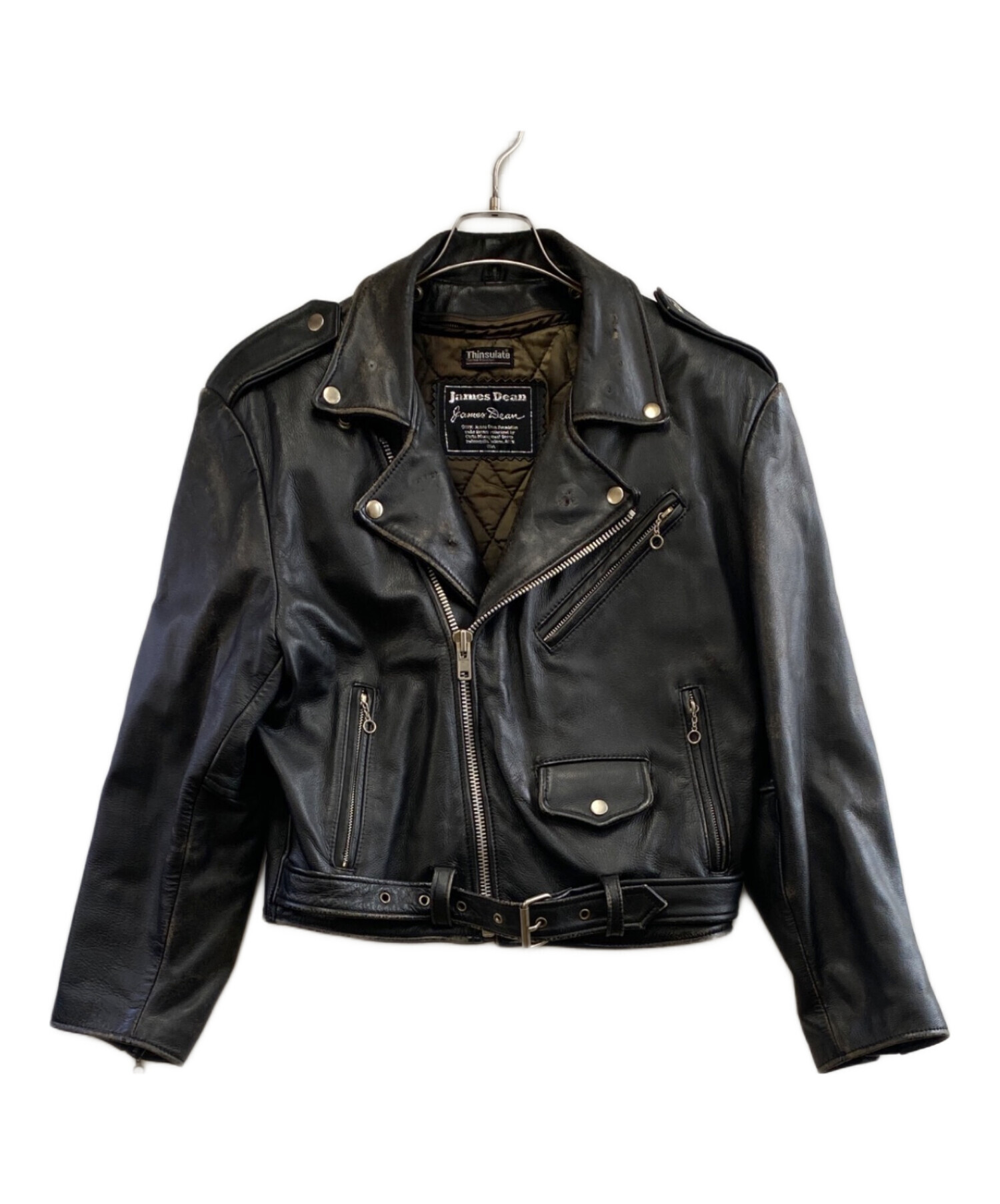 James Dean ダブルライダースジャケット 牛革 メンズ S 中古・古着通販】JAMES DEAN (ジェームス・ディーン) ダブルライダース