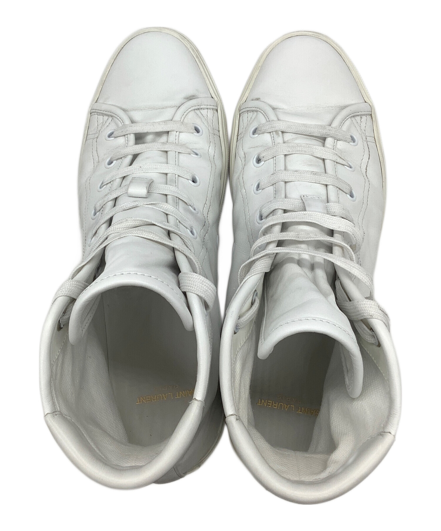 Saint Laurent Paris ハイカットスニーカーホワイト　サイズ44 中古・古着通販】Saint Laurent Paris (サンローランパリ) ハイカット
